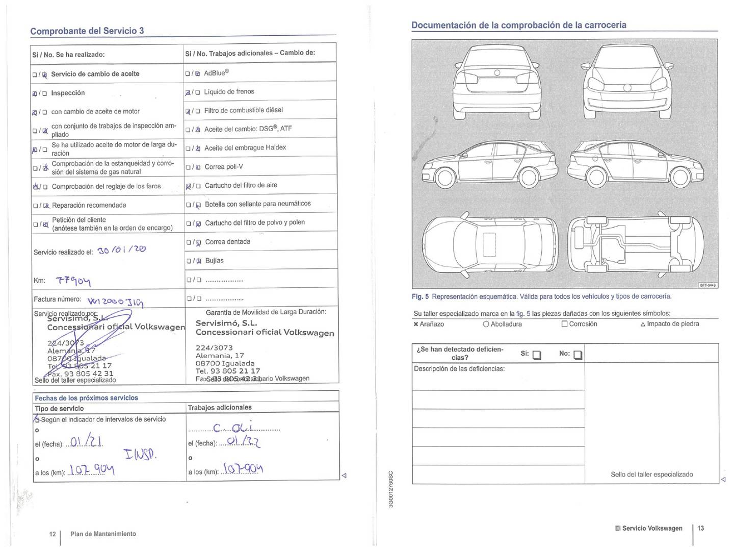 Foto del mantenimiento del Volkswagen Golf Sportsvan Volkswagen Golf Sportsvan Advance 1.6 TDI BMT  (110 CV)