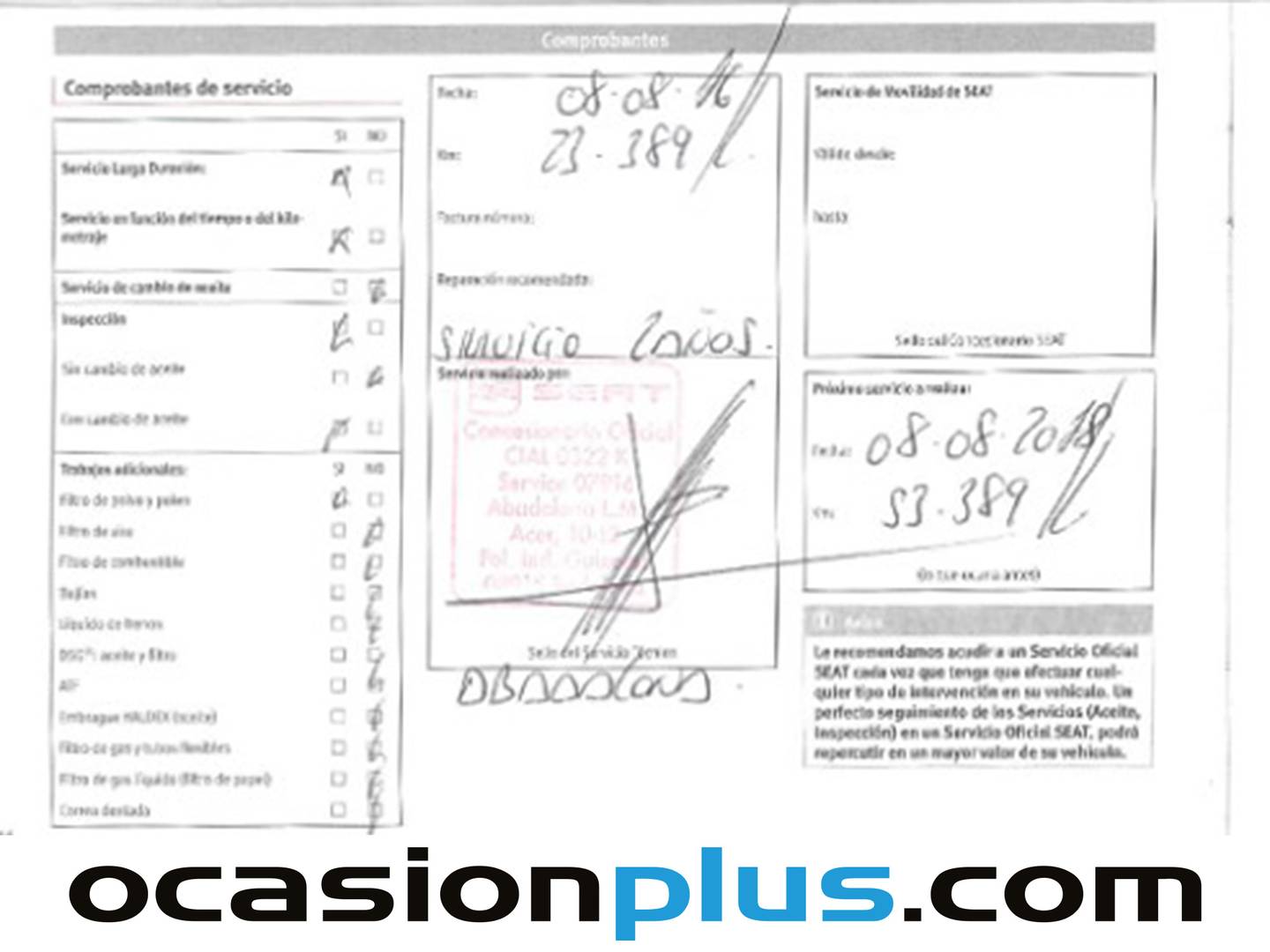 Foto del mantenimiento del Seat Ibiza Seat Ibiza 1.2 TSI Reference (85 CV)