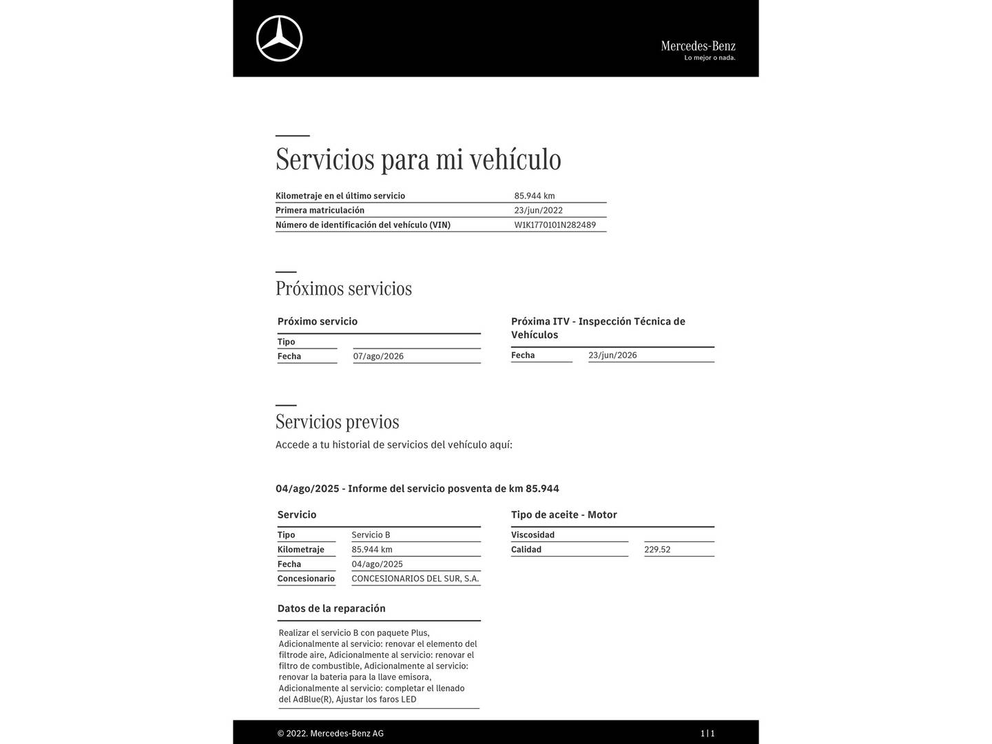 Foto del mantenimiento del PLA H440 PLA H440 (130 CV) 6 Plazas