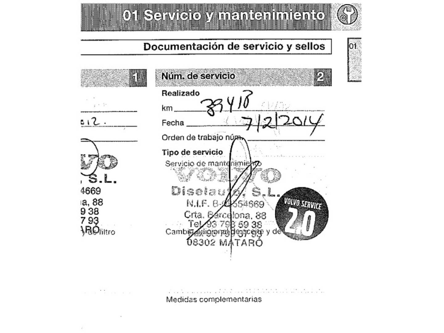 Foto del mantenimiento del Volvo S60 Volvo S60 D3 Momentum (163 CV)