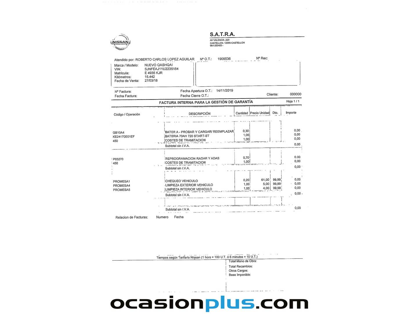 Foto del mantenimiento del Nissan QASHQAI Nissan Qashqai DIG-T 115 N-Connecta 4x2 (115 CV)