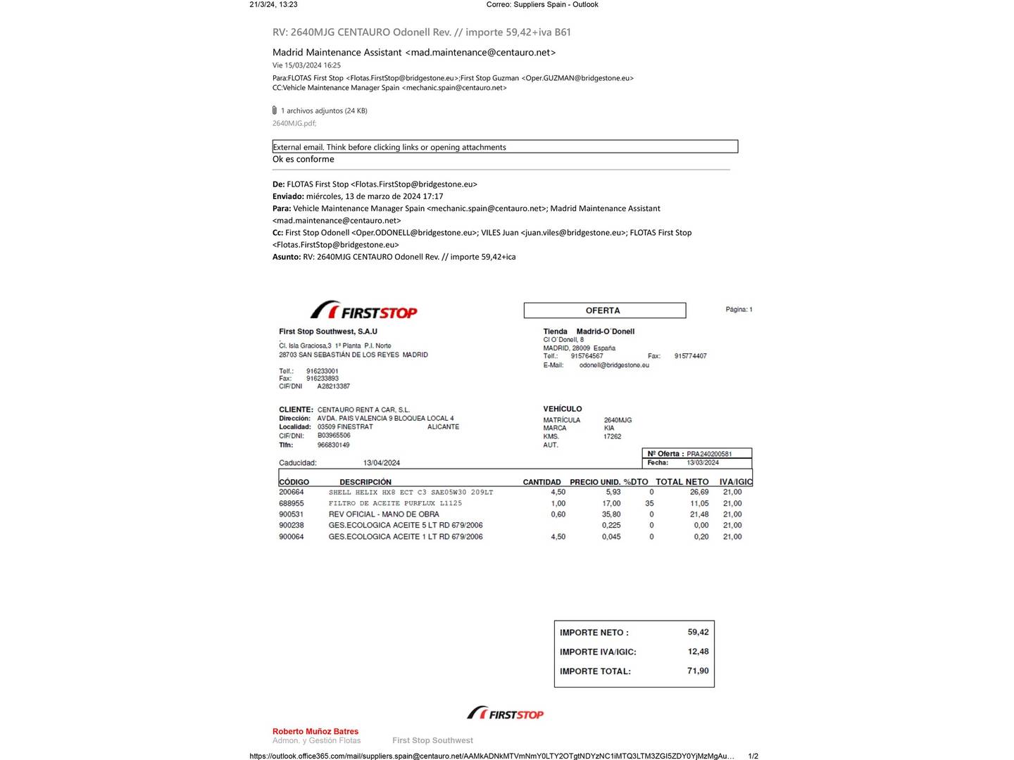 Foto del mantenimiento del KIA Ceed KIA Ceed 1.6 MHEV iMT Drive (136 CV)