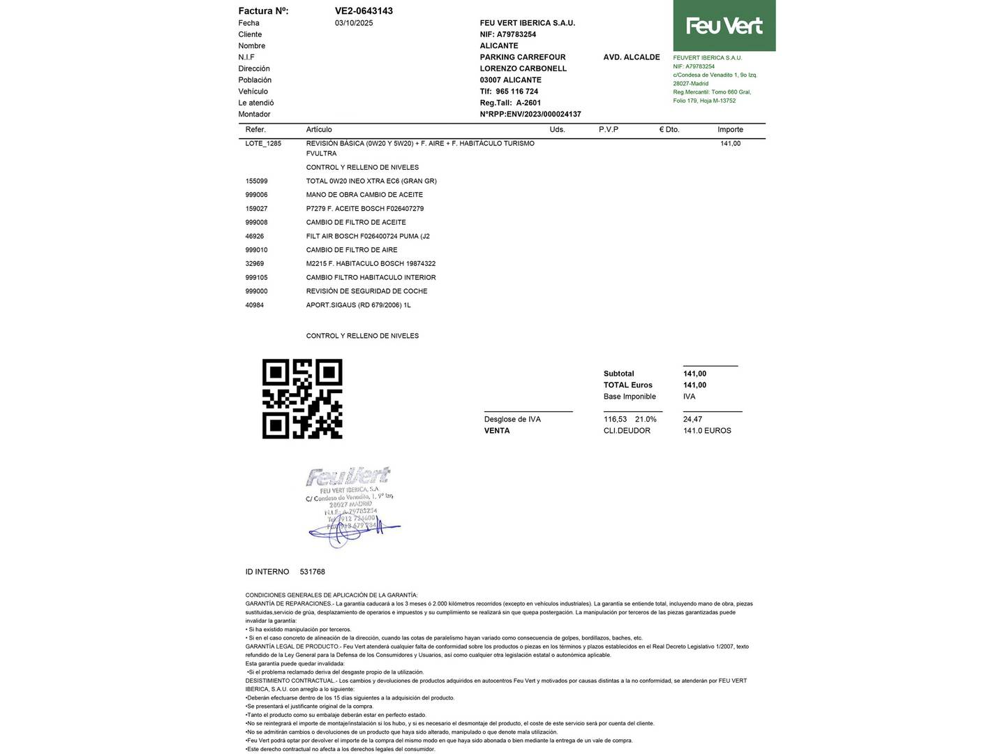 Foto del mantenimiento del Ford Puma Ford Puma 1.0 EcoBoost MHEV Titanium Design (125 CV)