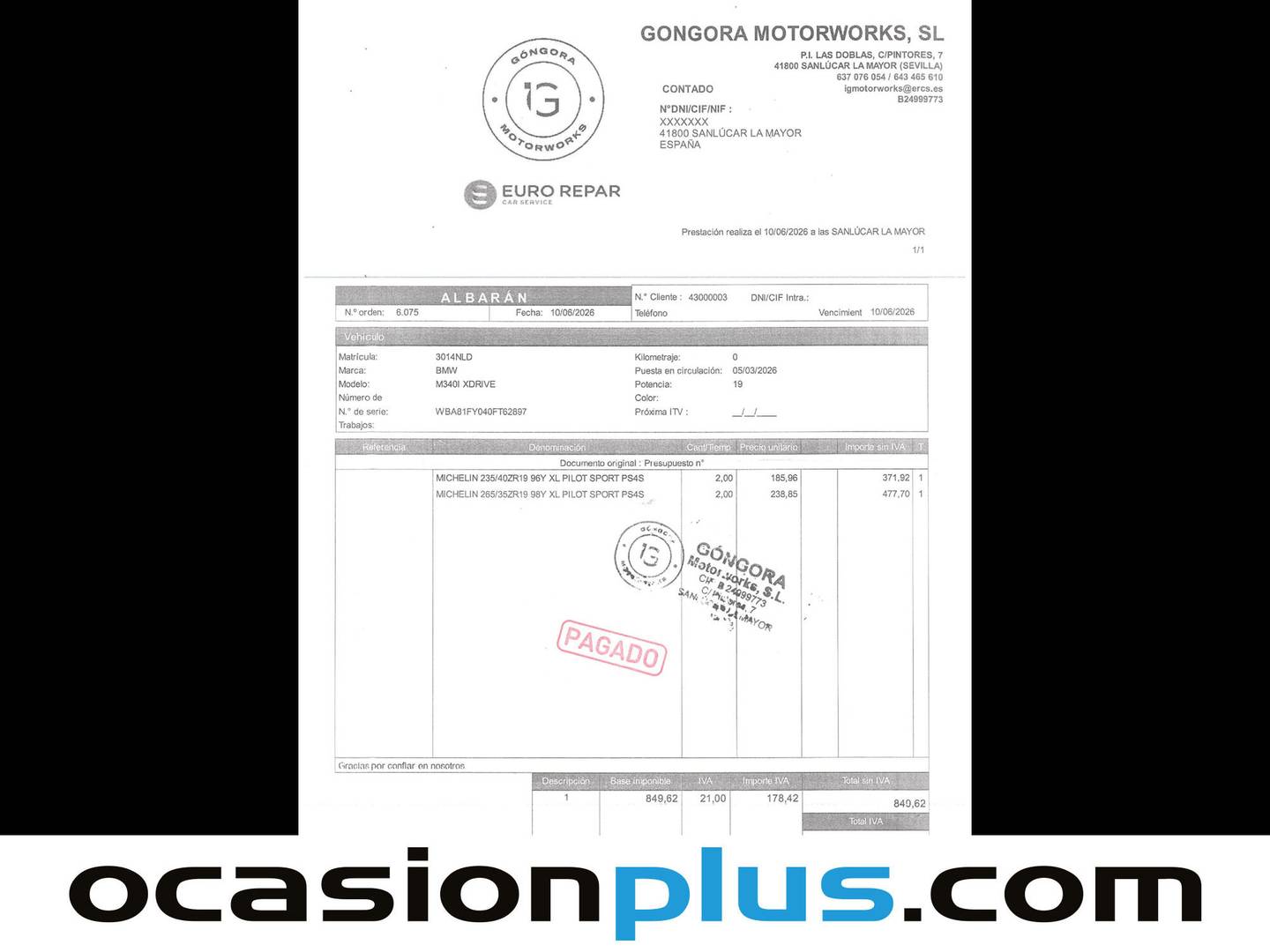 Foto del mantenimiento del BMW Serie 3 BMW Serie 3 M340i xDrive Touring (374 CV)