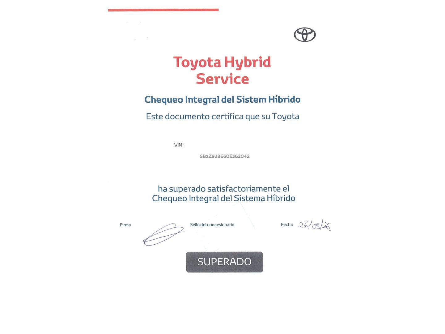 Foto del mantenimiento del Toyota Corolla Toyota Corolla Touring Sport 125H Style E-CVT (122 CV)