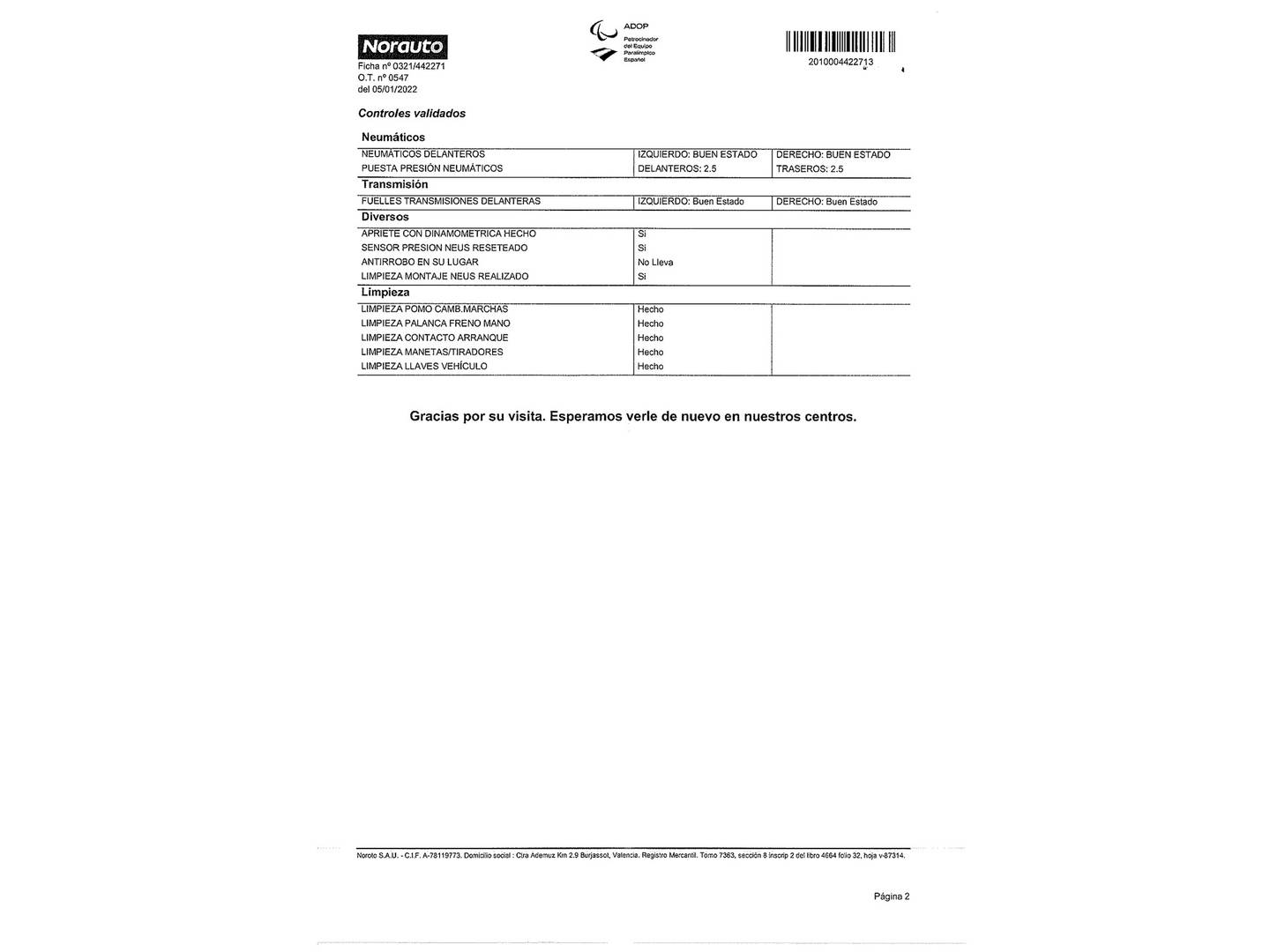 Foto del mantenimiento del Ford Ka+ Ford Ka+ 1.2 Ti-VCT Ultimate (85 CV)