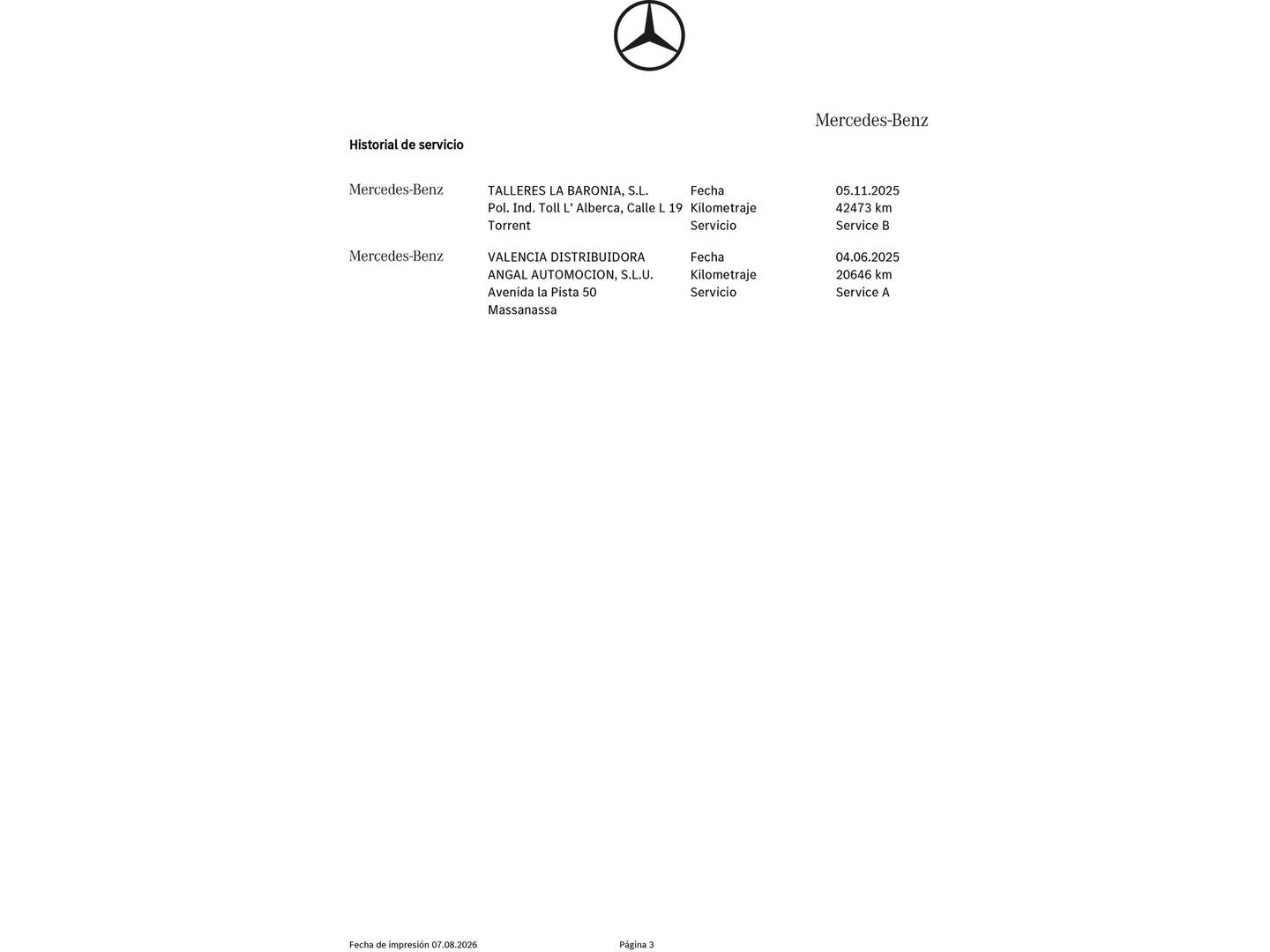 Foto del mantenimiento del Mercedes GLB Mercedes GLB 200 d 4Matic (150 CV) Pack AMG