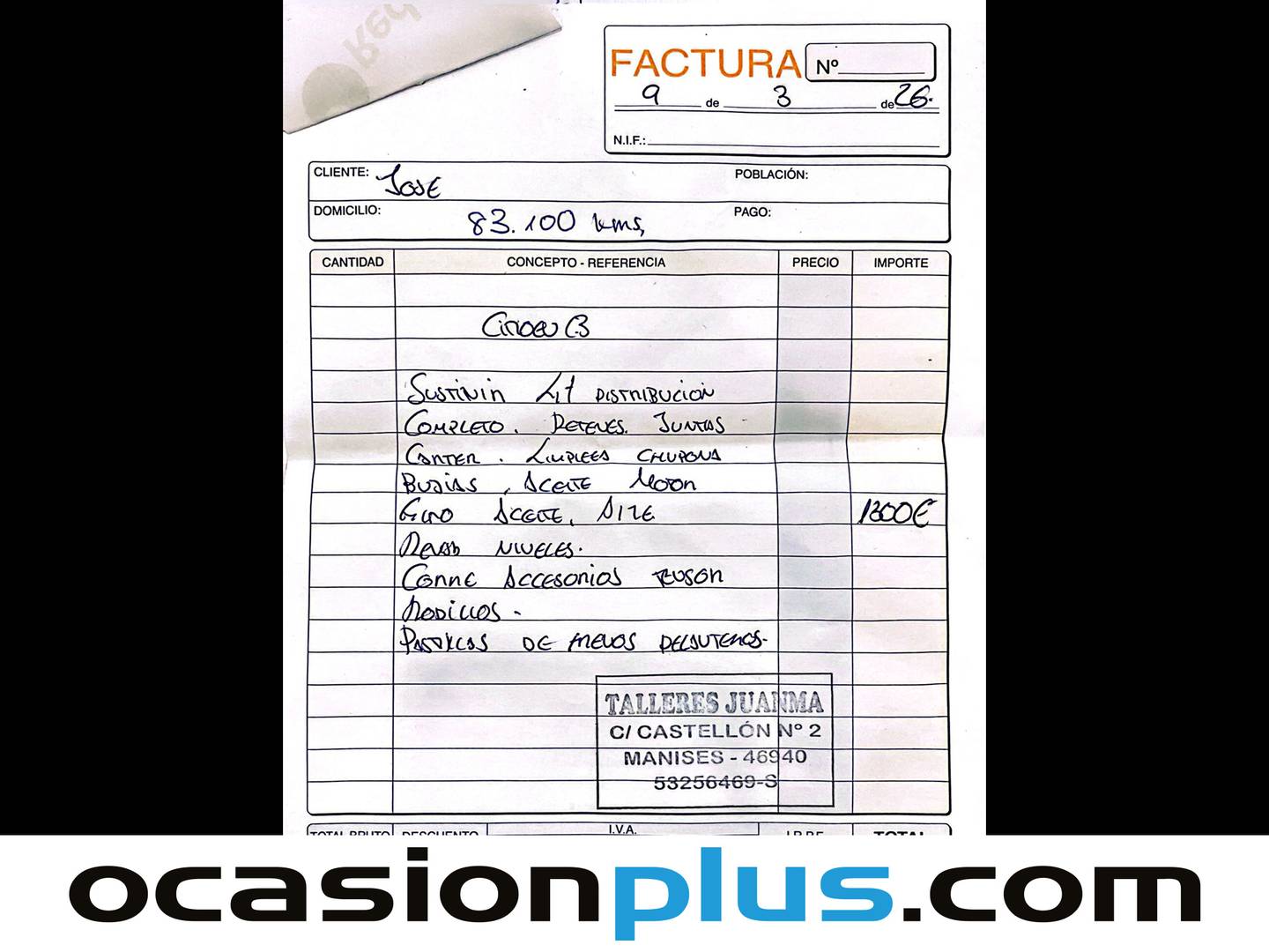 Foto del mantenimiento del Citroën C3 Citroën C3 PureTech 82 C-Series (83 CV)