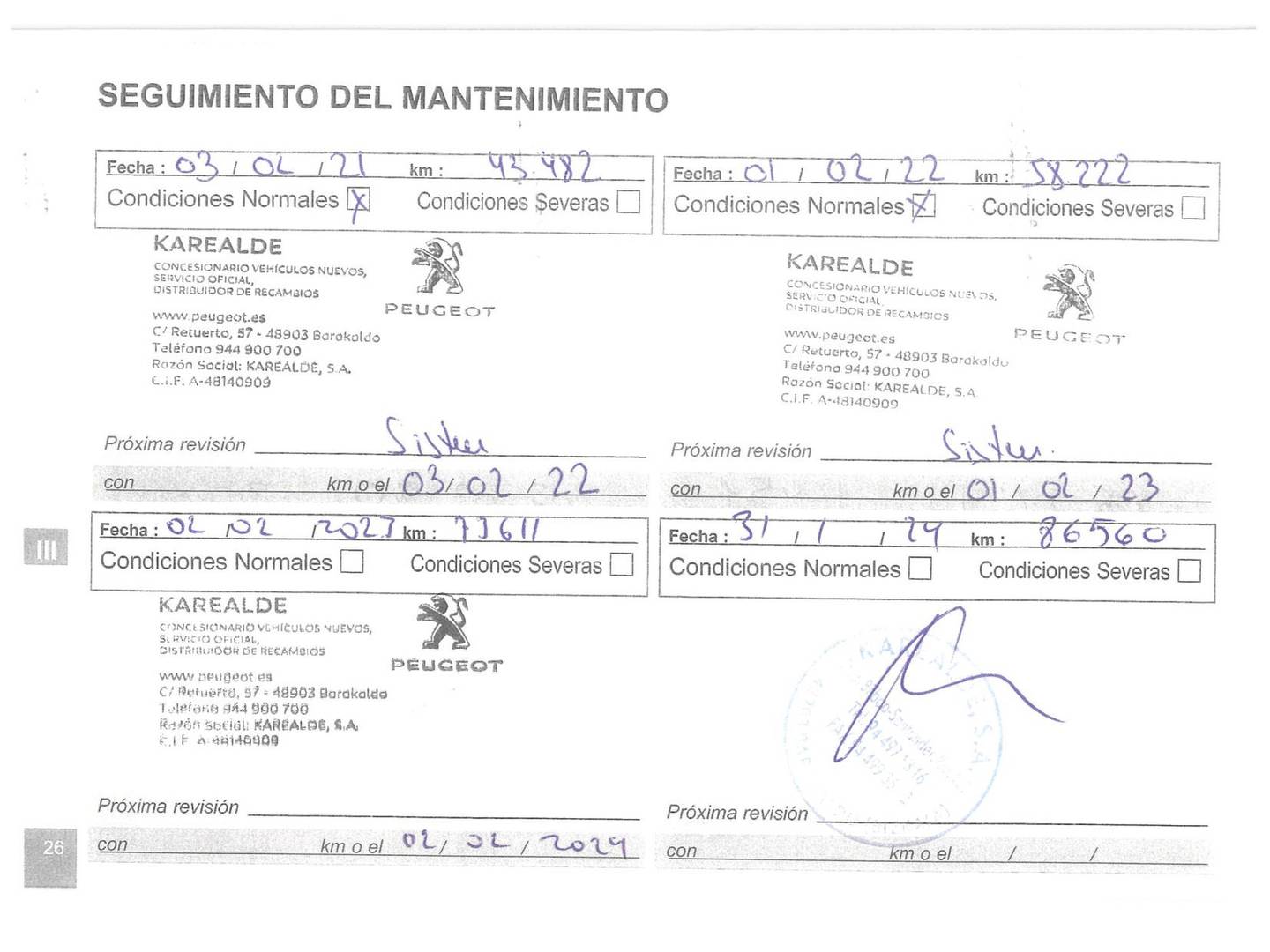 Foto del mantenimiento del Peugeot 3008 Peugeot 3008 BlueHDi 180 S&S GT EAT6 (180 CV)