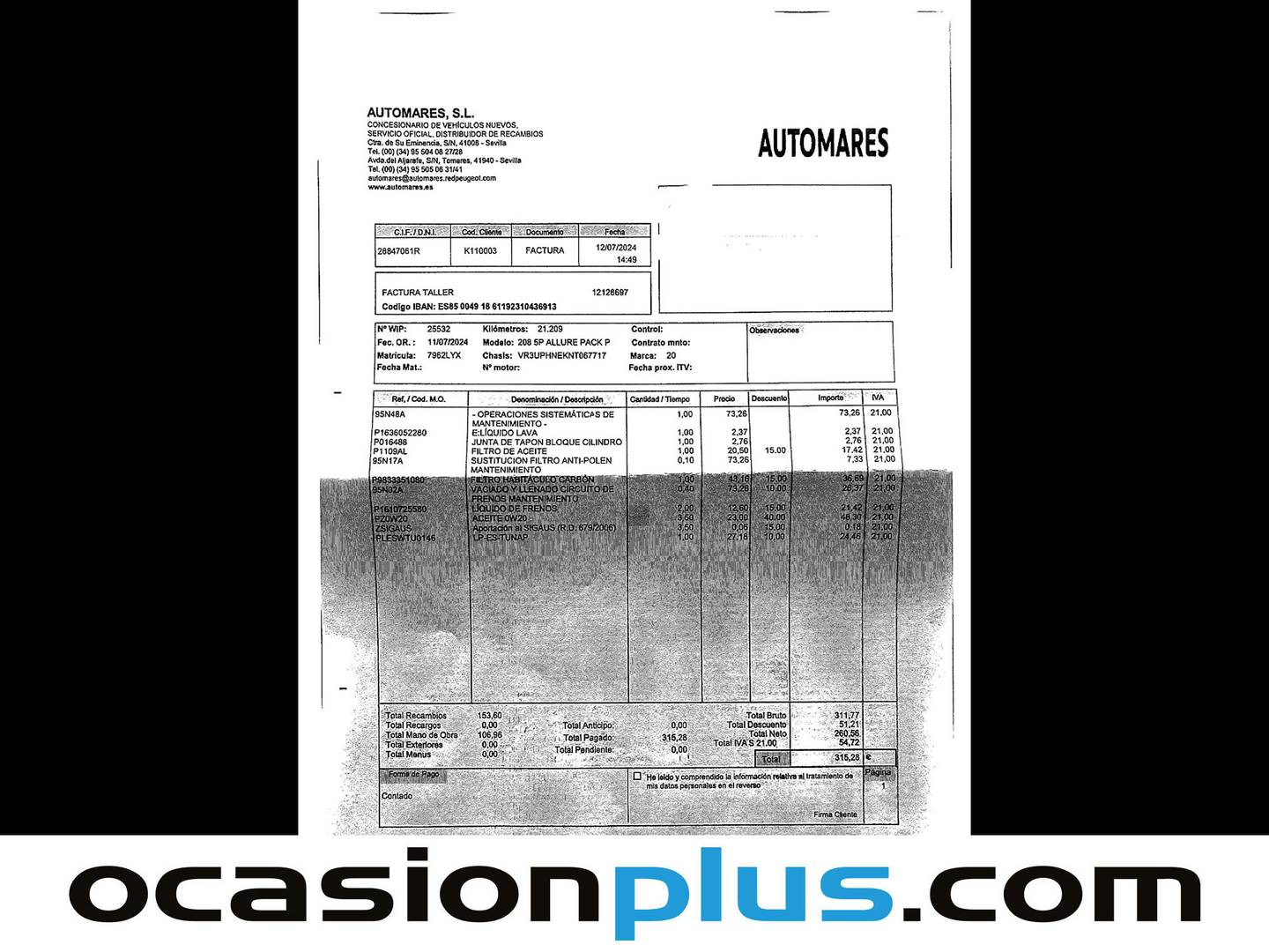 Foto del mantenimiento del Peugeot 208 Peugeot 208 PureTech 100 Allure Pack (100 CV)