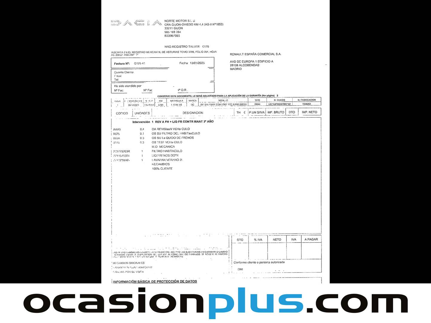 Foto del mantenimiento del Dacia Sandero Dacia Sandero Stepway Comfort TCe (91 CV)