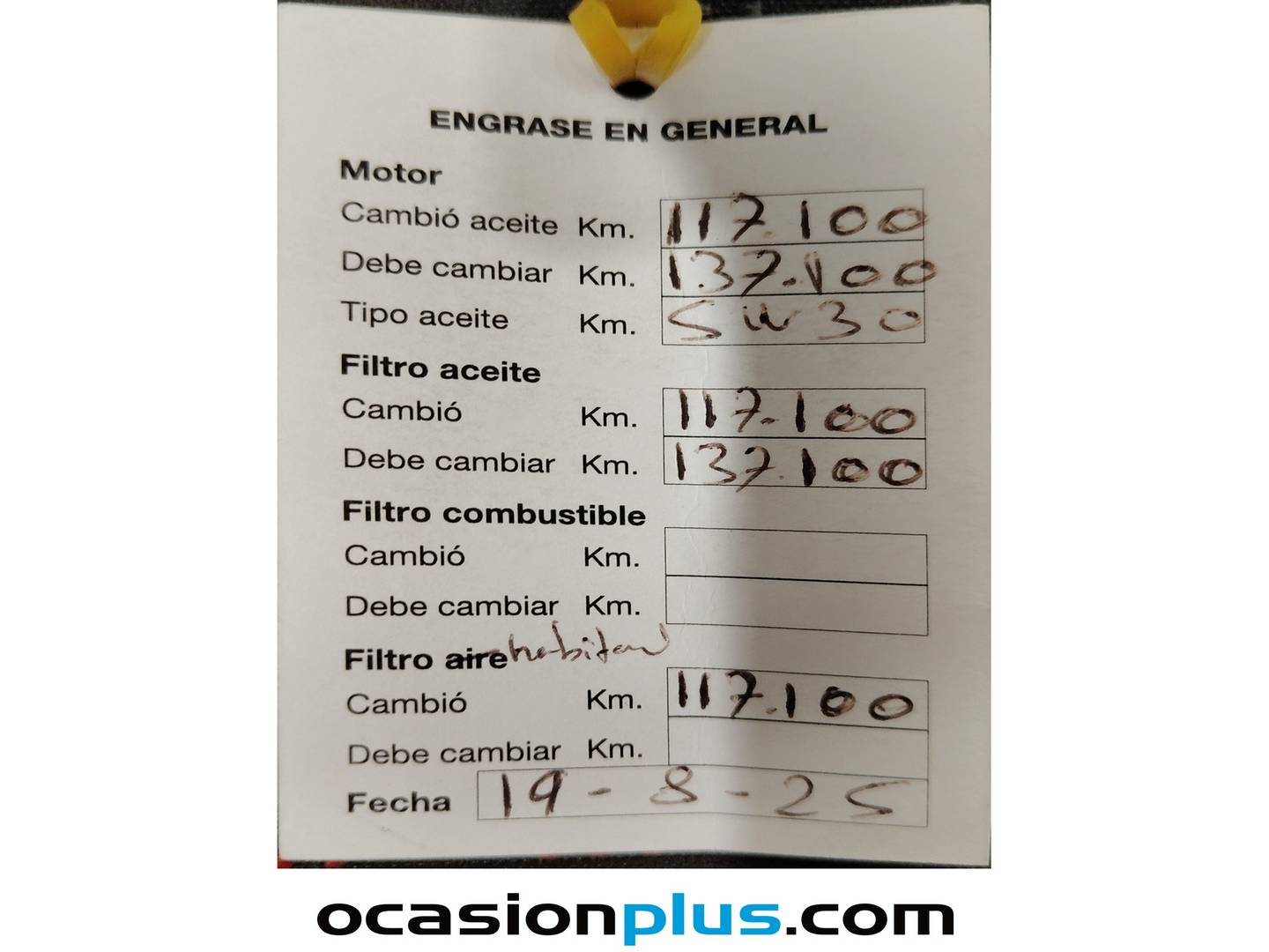 Foto del mantenimiento del Peugeot Boxer Peugeot Boxer Furgon BlueHDi 140 S&S 335 L3H2 (140 CV)