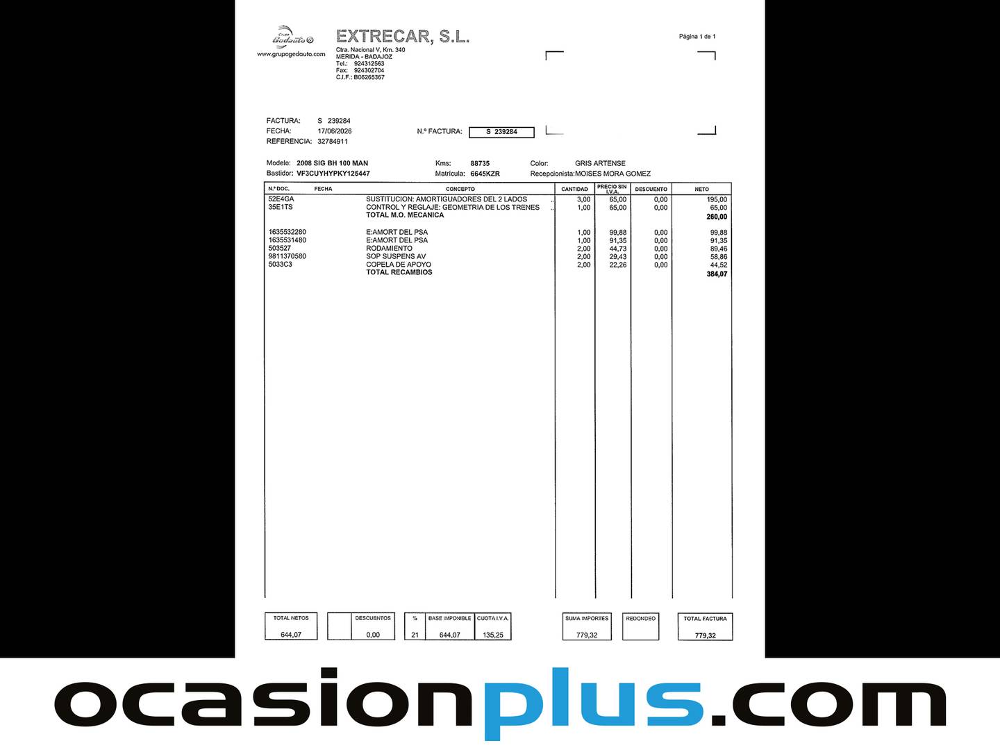 Foto del mantenimiento del Peugeot 2008 Peugeot 2008 BlueHDi 100 Signature (100 CV)