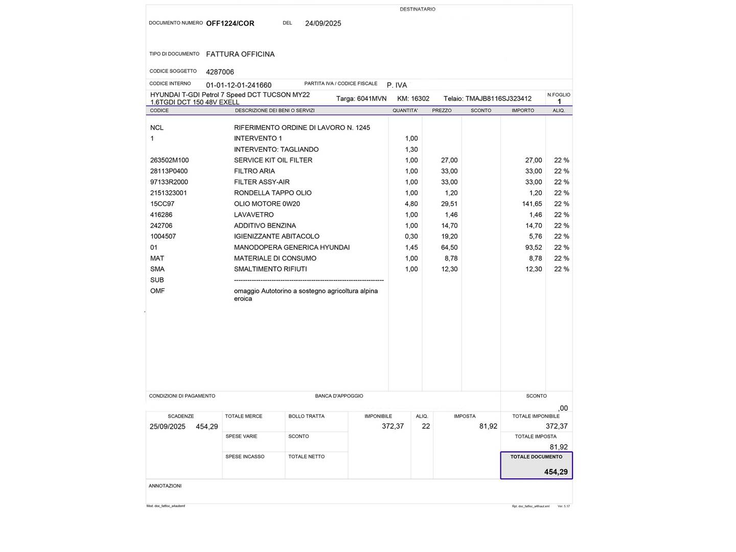 Foto del mantenimiento del Hyundai Tucson Hyundai Tucson 1.6T HEV Klass AT (215 CV)
