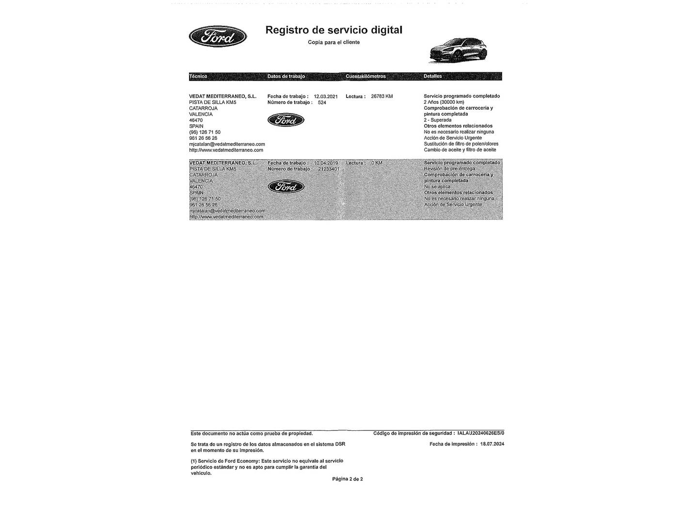 Foto del mantenimiento del Ford Focus Ford Focus 1.0 Ecoboost Active (125 CV)