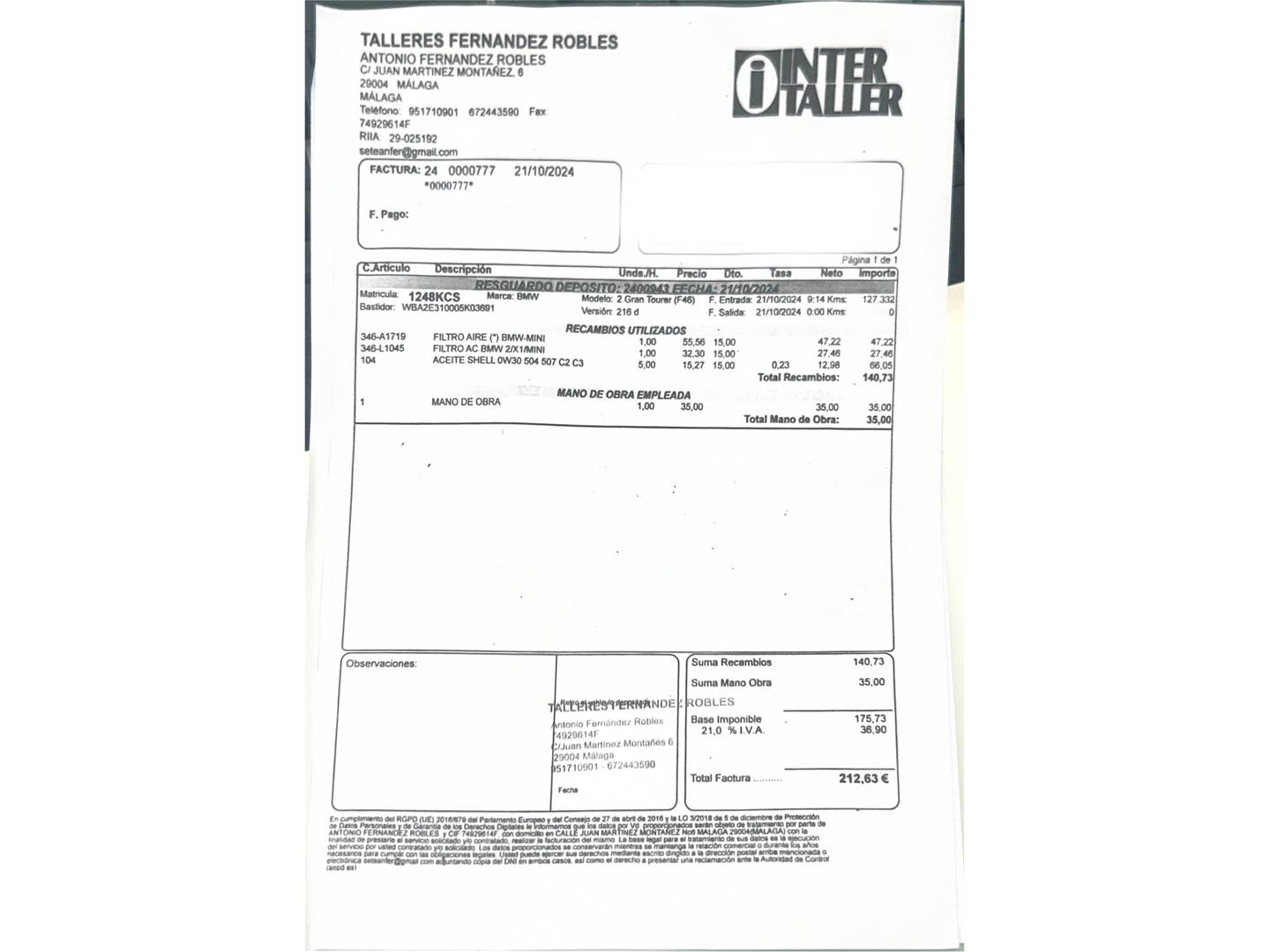 Foto BMW Serie 2 Gran Tourer BMW Serie 2 216d Gran Tourer (116 CV)