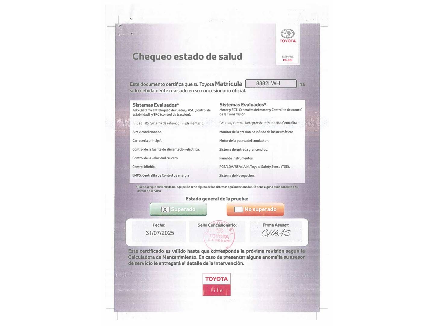 Foto del mantenimiento del Toyota Proace City Verso Toyota Proace City Verso 1.2 Family Active L1 5 Plazas (110 CV)