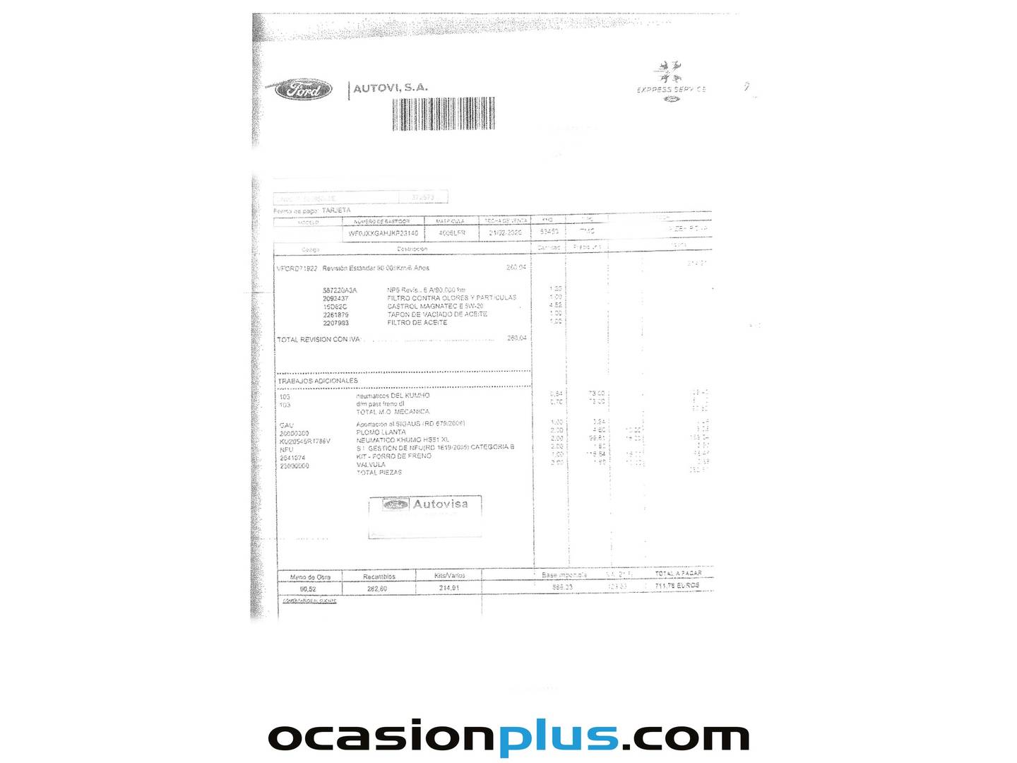 Foto del mantenimiento del Ford Fiesta Ford Fiesta 1.0 EcoBoost S&S ST-Line (95 CV)