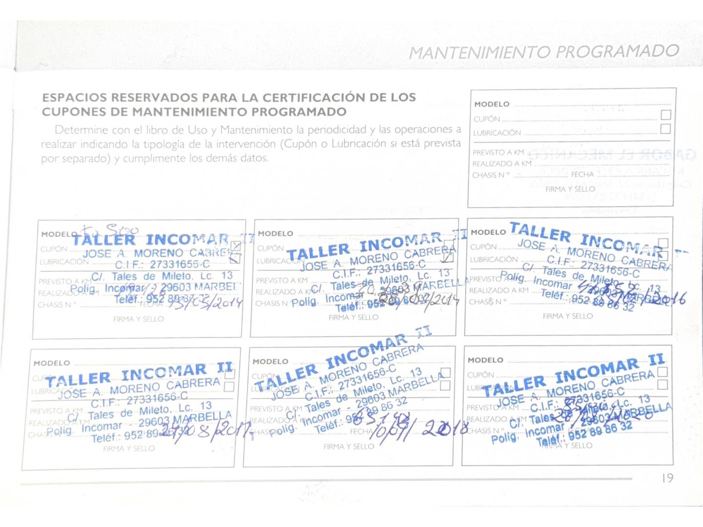 Foto del mantenimiento del Fiat 500 Fiat 500 1.2 8v Lounge (69 CV)