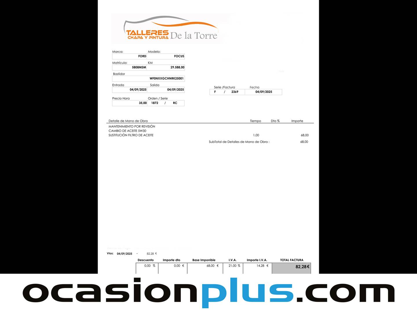 Foto del mantenimiento del Ford Focus Ford Focus 1.0 Ecoboost MHEV ST-Line Auto