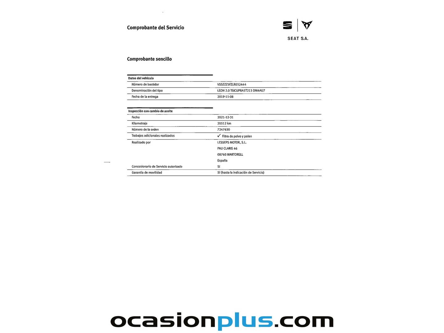 Foto Seat León SEAT León 2.0 TSI S&S Cupra DSG  (290 CV)