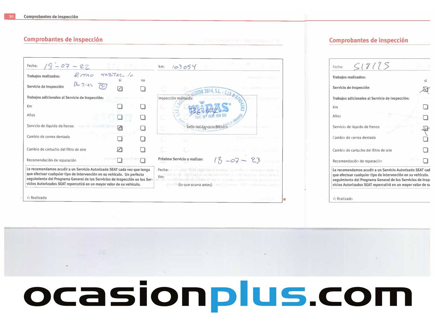 Foto del mantenimiento del Seat Ibiza Seat Ibiza 1.4 16v Reference Auto (75 CV)