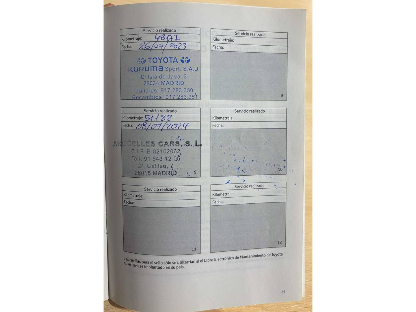 Foto del mantenimiento del Toyota Auris Toyota Auris 140H Hybrid Active (136 CV)