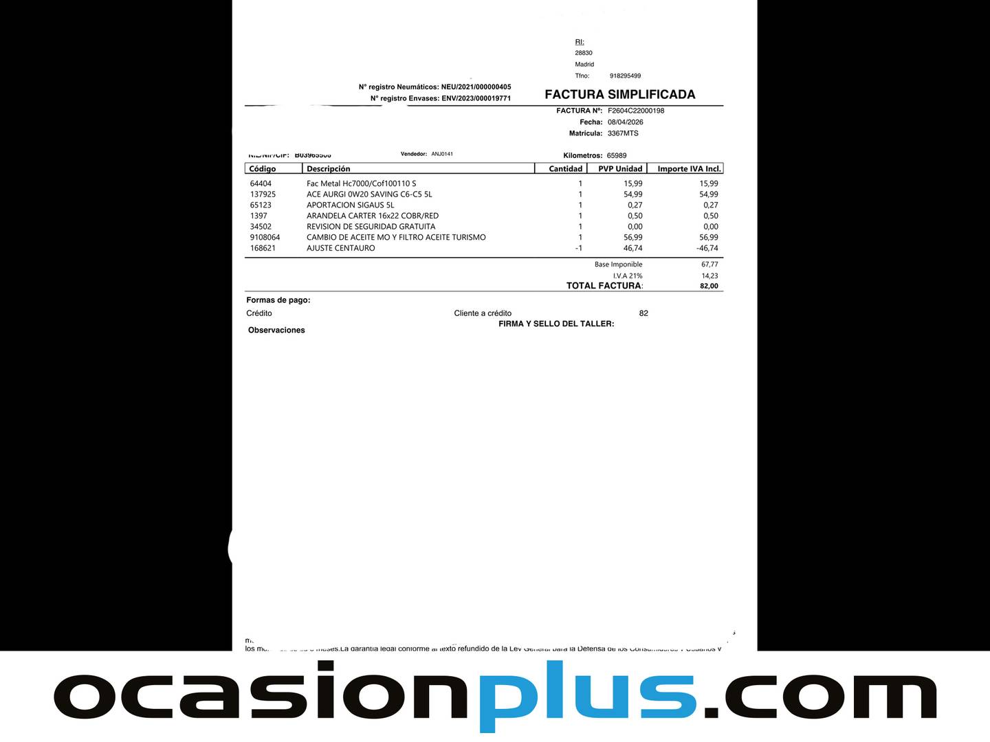 Foto del mantenimiento del Hyundai Bayon Hyundai Bayon 1.2 MPI Klass (79 CV)