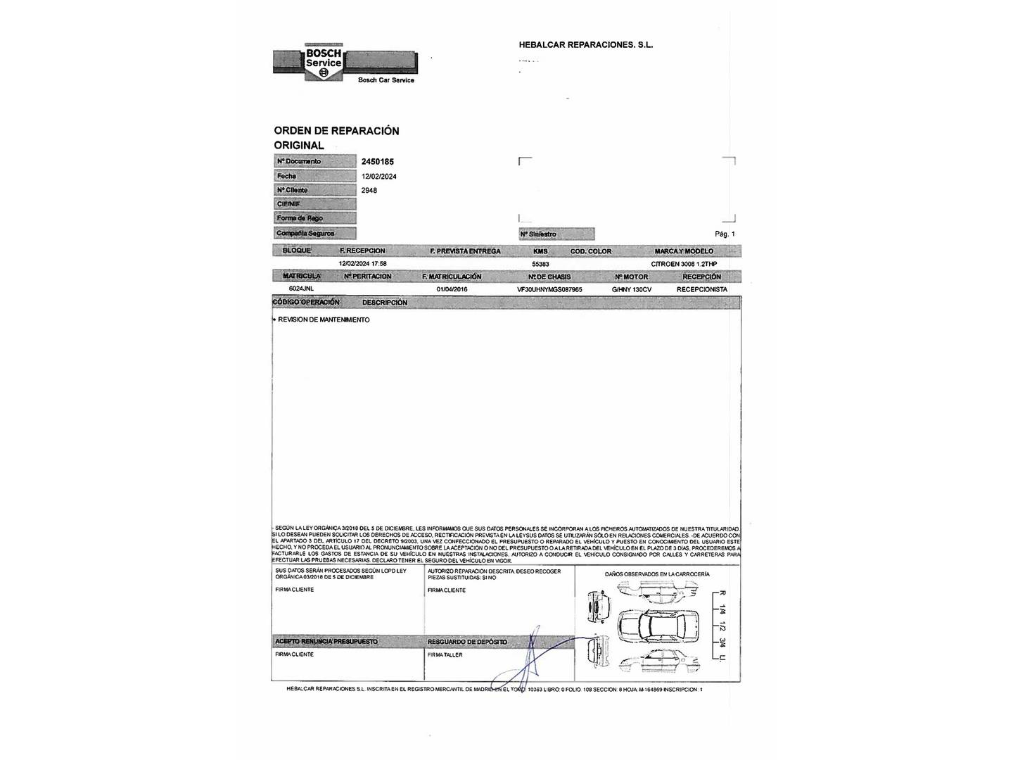 Foto del mantenimiento del Peugeot 3008 Peugeot 3008 1.2 PureTech S&S Allure (130 CV)