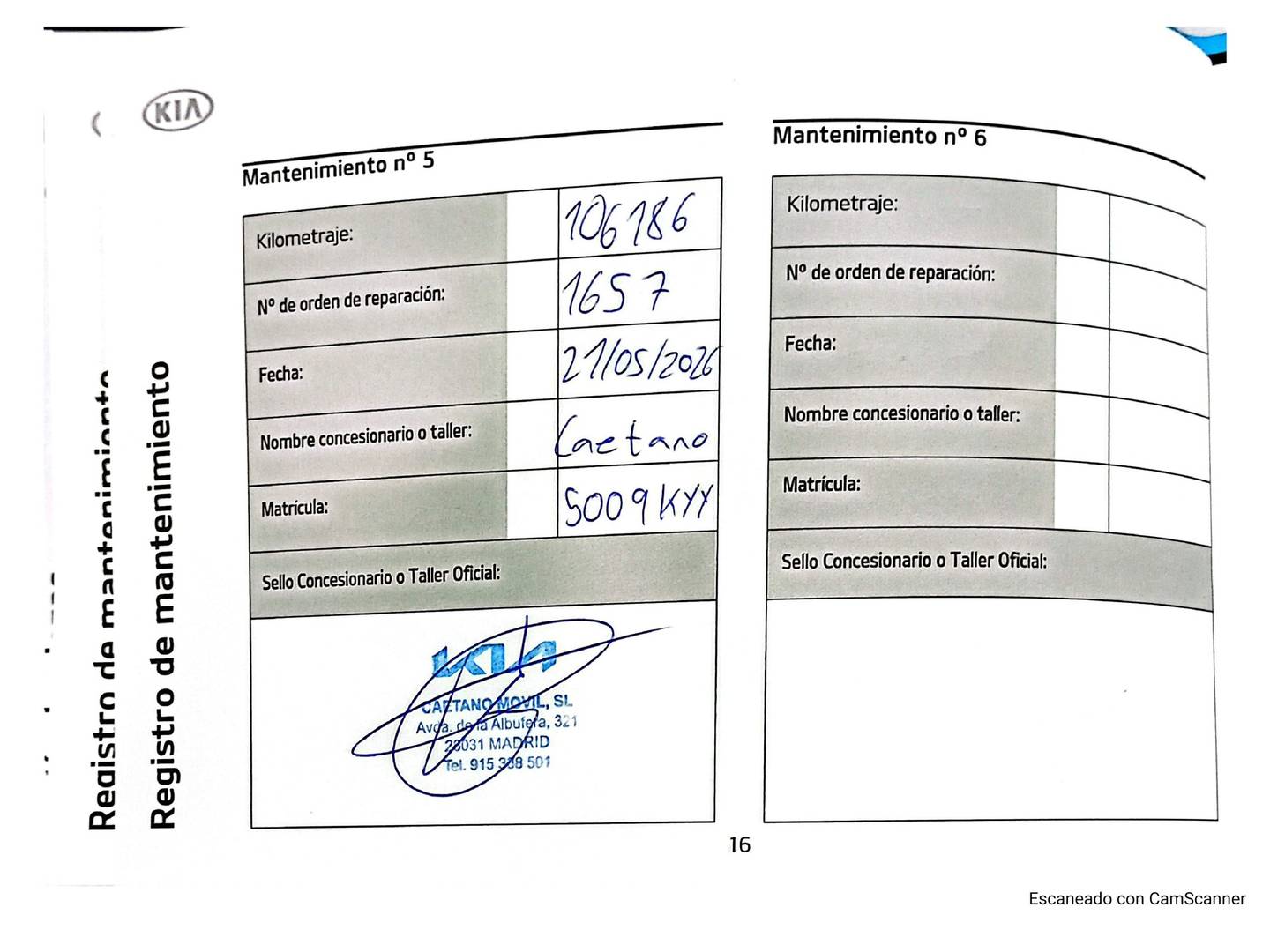 Foto del mantenimiento del KIA Sportage KIA Sportage 1.6 MHEV GT Line Essential Plus 4x2 DCT (177 CV)