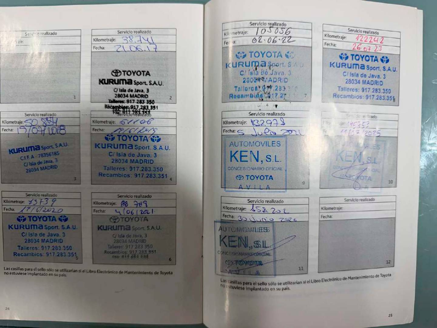 Foto del mantenimiento del Toyota Verso Toyota Verso 115D Advance (112 CV)