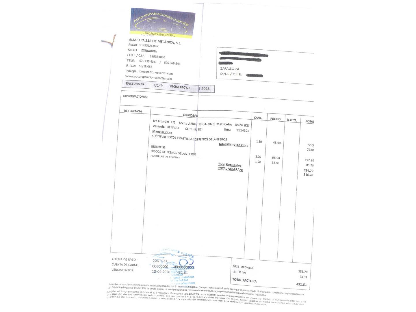 Foto del mantenimiento del Renault Clio Renault Clio TCe 90 Technofeel Energy eco2 (90 CV)