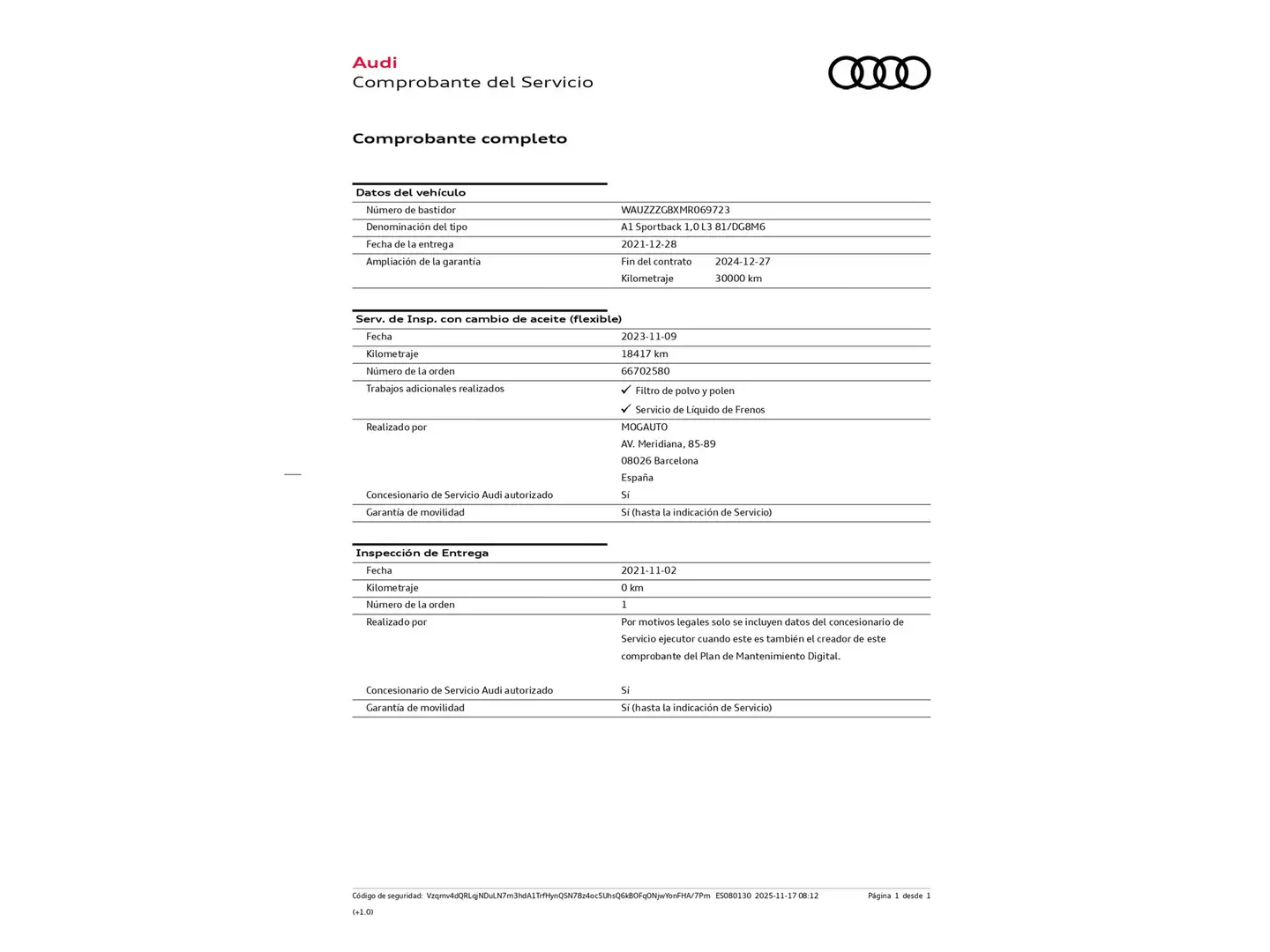 Foto Audi A1 Audi A1 Sportback Sportback Adrenalin 30 TFSI (110 CV)