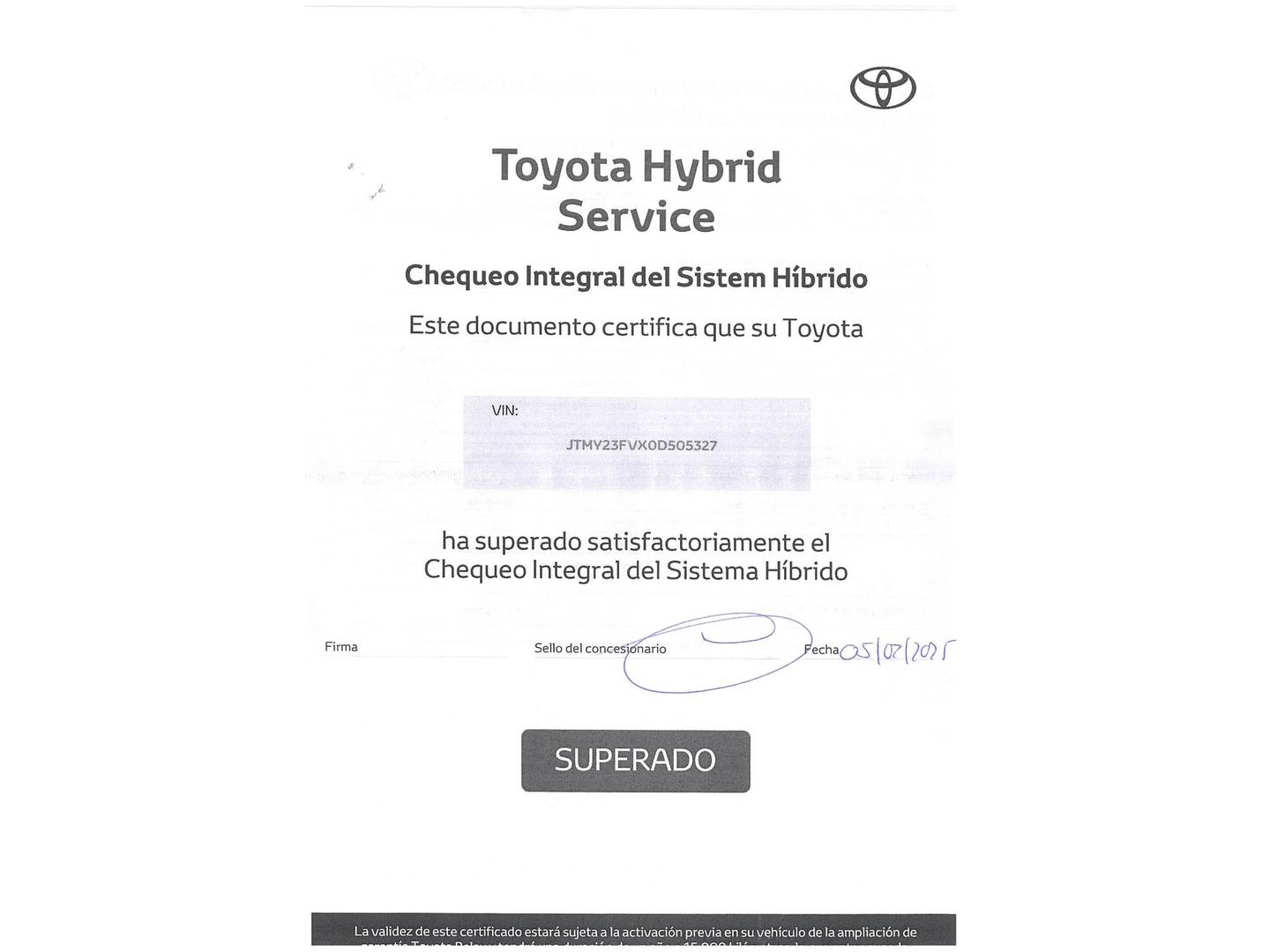 Foto del mantenimiento del Toyota Rav4 Toyota Rav4 2.5l hybrid Luxury  (218 CV)