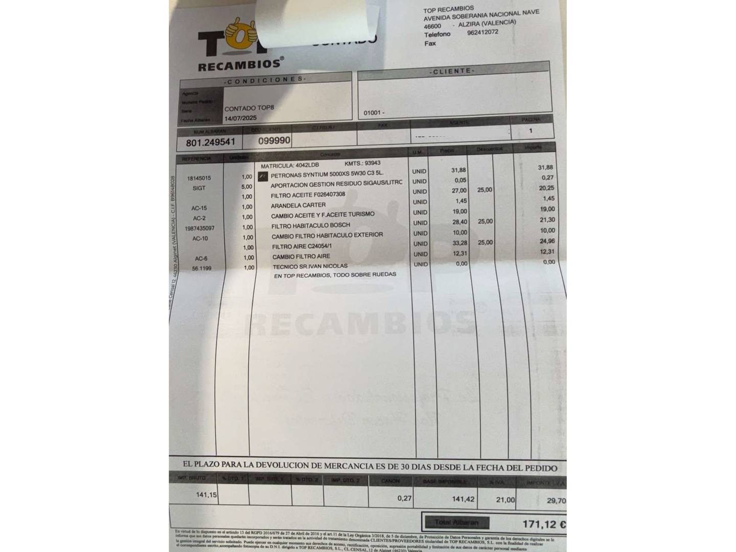 Foto del mantenimiento del KIA XCeed KIA XCeed 1.6 CRDi Drive (115 CV)