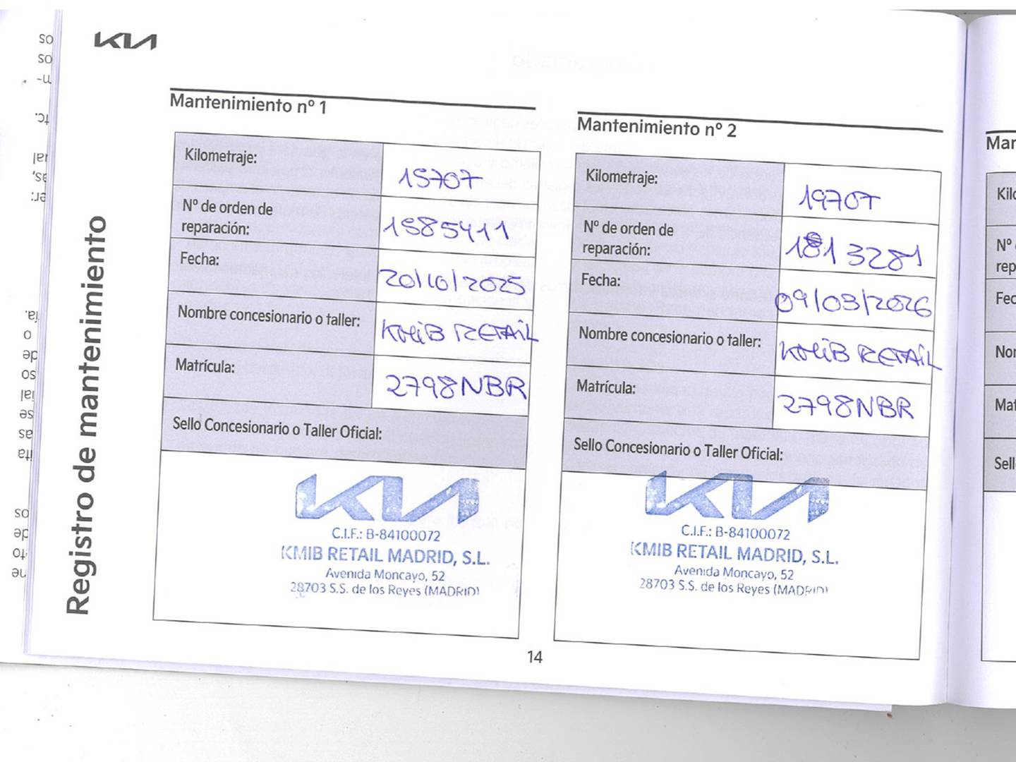 Foto del mantenimiento del KIA Ceed KIA Ceed 1.0 T-GDI Drive (100 CV)