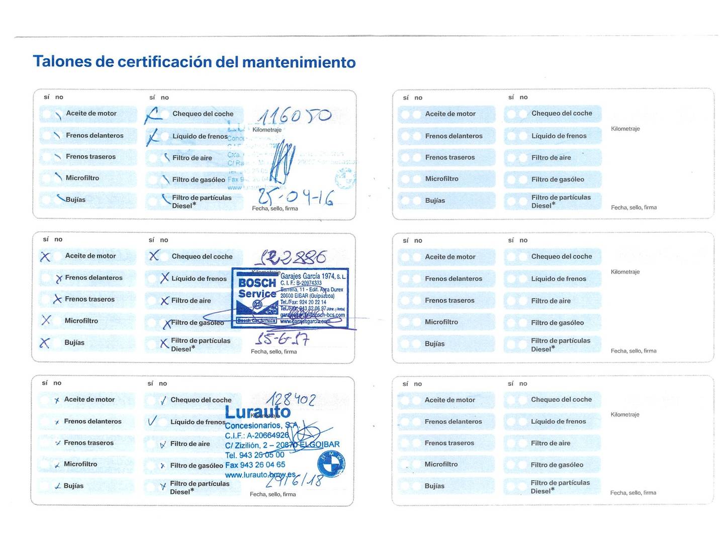 Foto del mantenimiento del BMW Serie 1 BMW Serie 1 116i (116 CV)