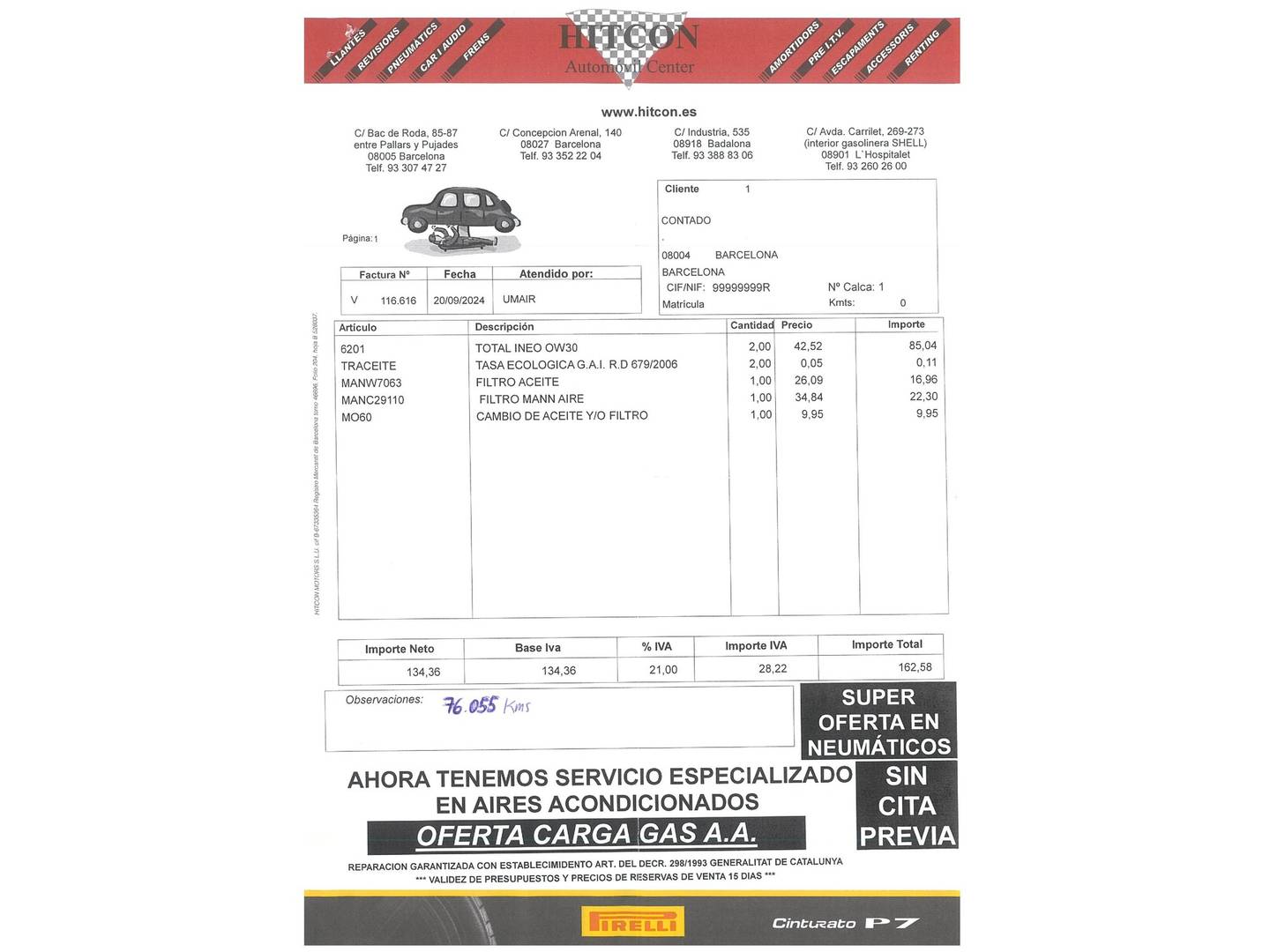 Foto del mantenimiento del Toyota Proace Verso Toyota Proace Verso Combi 2.0D Advance (177 CV)9 Plazas