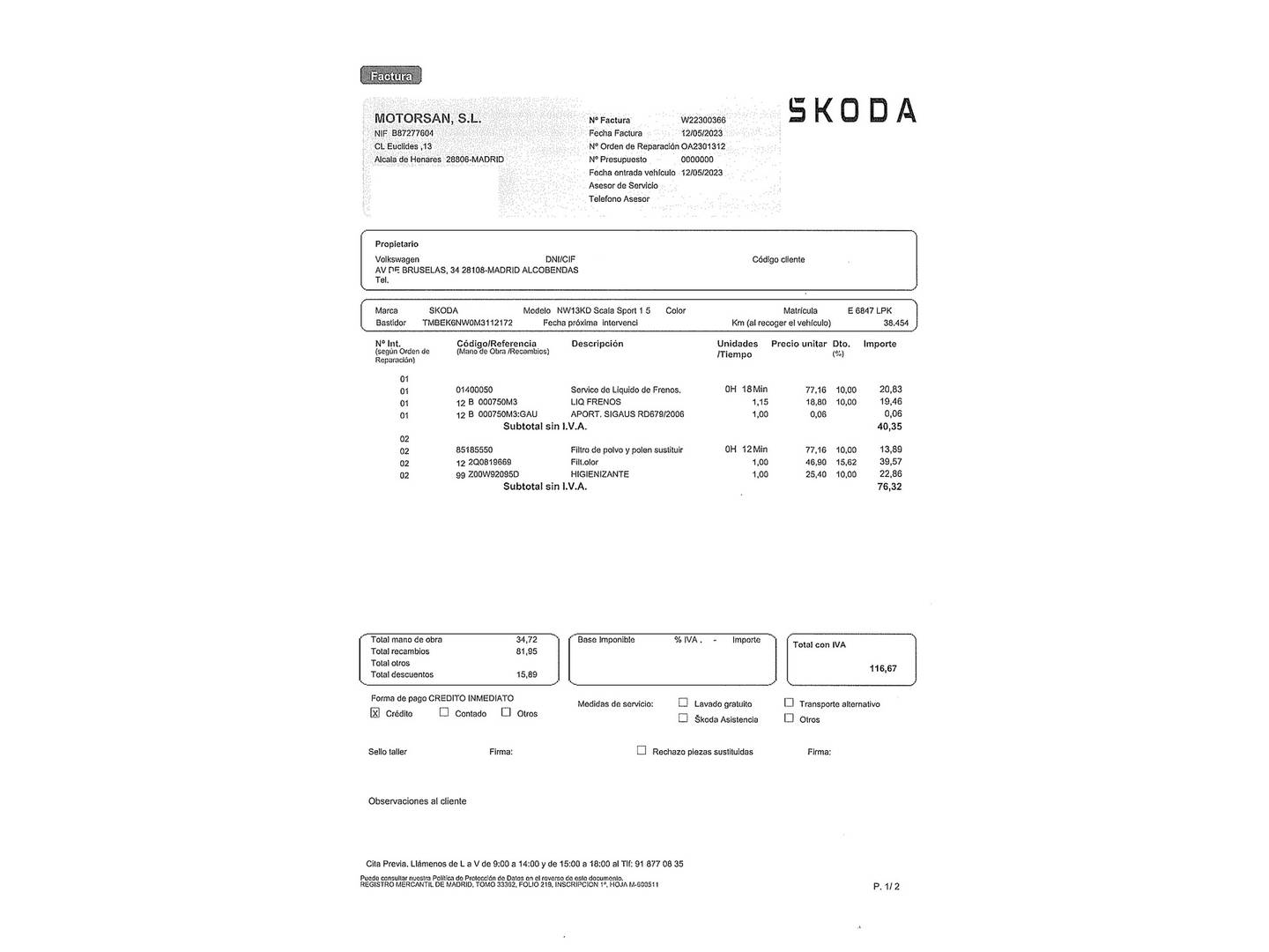 Foto Skoda Scala Skoda Scala 1.5 TSI Sport DSG (150 CV)