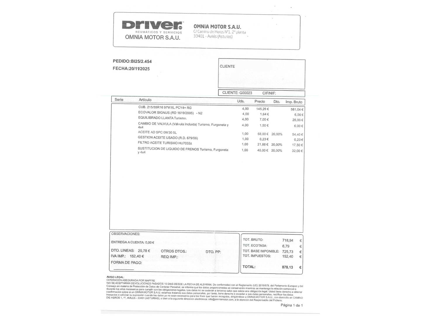 Foto del mantenimiento del Peugeot Partner Peugeot Partner Tepee BlueHDi 100 Outdoor (100 CV)