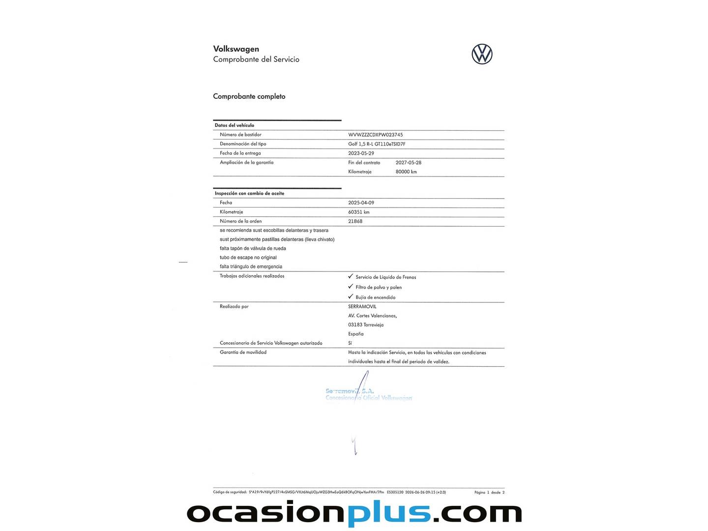 Foto del mantenimiento del Volkswagen Golf Volkswagen Golf R-Line 1.5 eTSI (150 CV) DSG