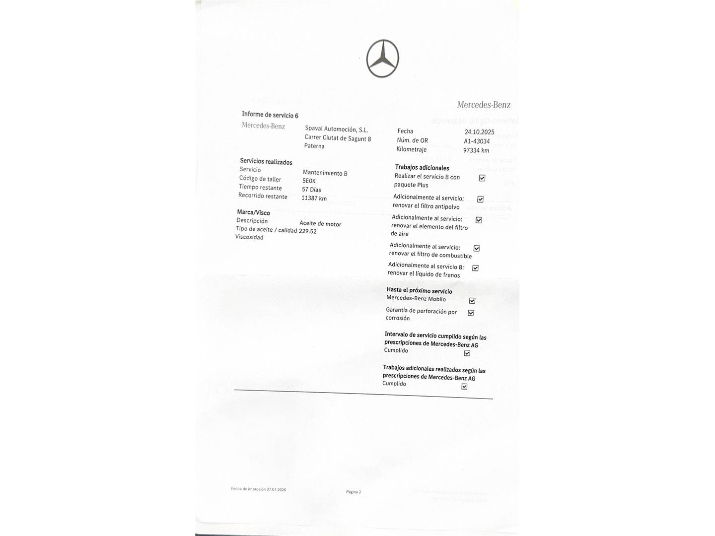 Foto del mantenimiento del Mercedes GLC Coupé Mercedes GLC Coupé 300 d 4Matic (245 CV) Pack AMG