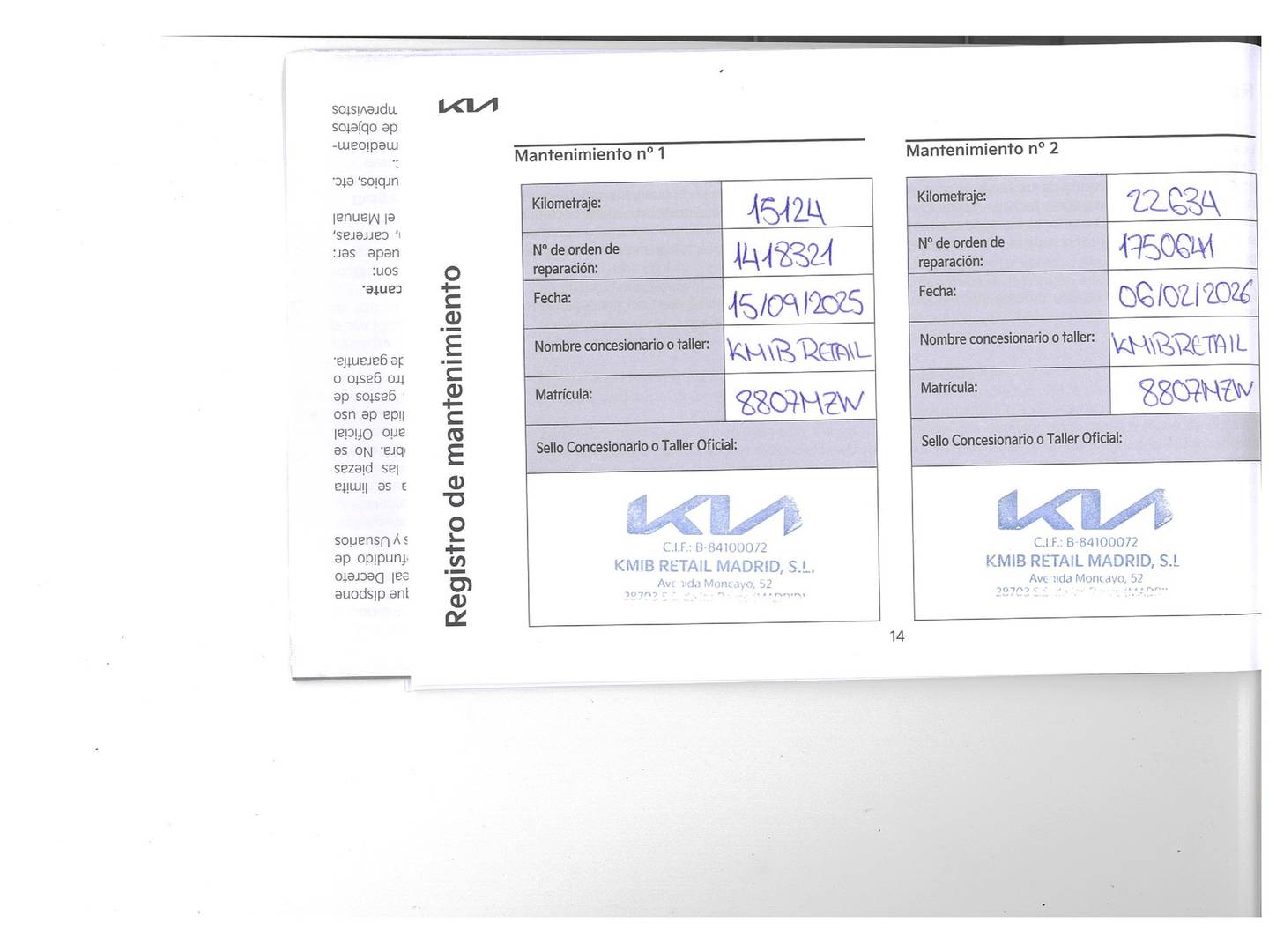 Foto del mantenimiento del KIA Ceed KIA Ceed 1.0 T-GDI Drive (100 CV)