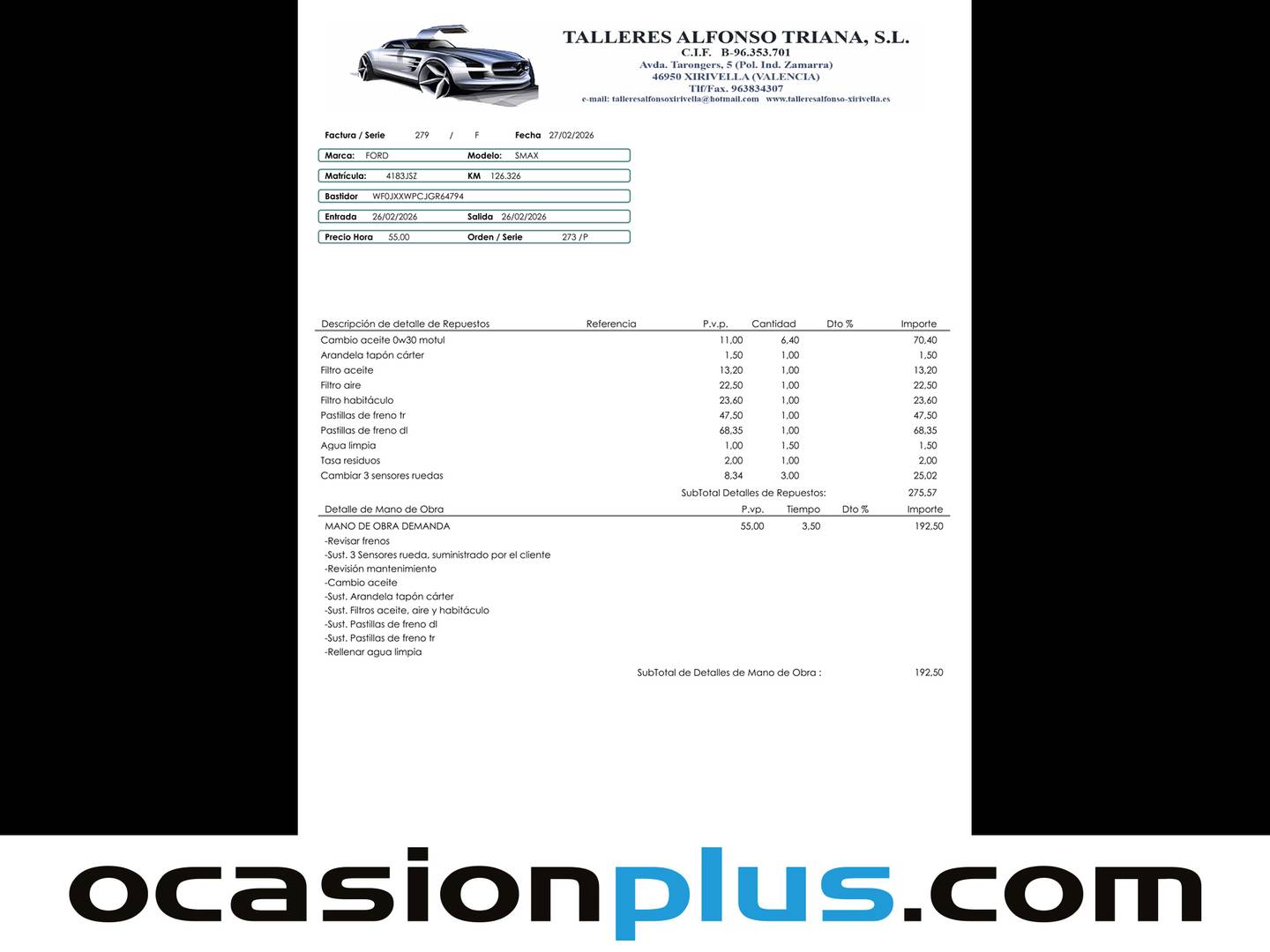 Foto del mantenimiento del Ford S-MAX Ford S-Max 2.0 TDCI Titanium PowerShift (150 CV) 7 PLAZAS