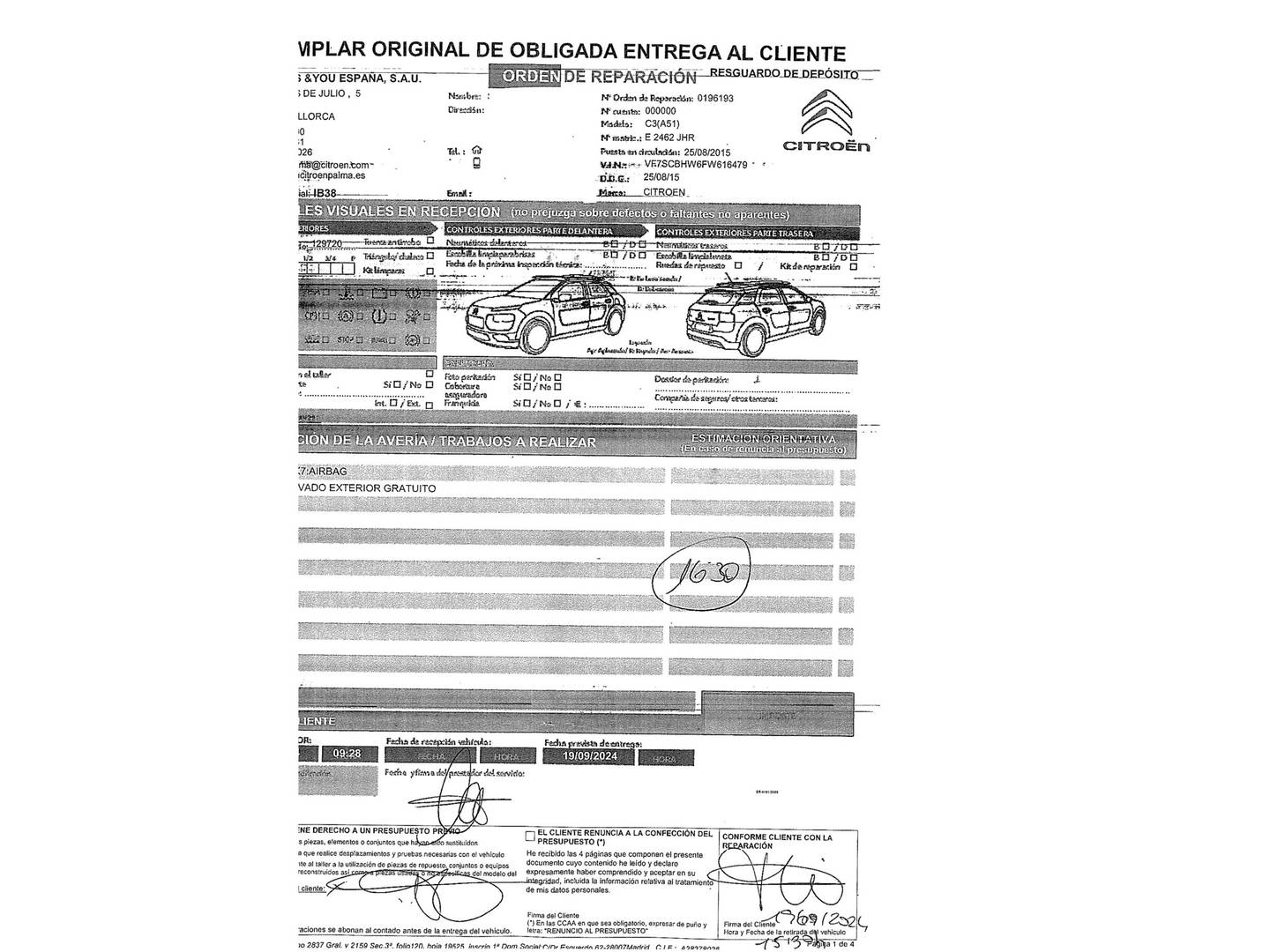 Foto del mantenimiento del Citroën C3 Citroën C3 BlueHDi Collection (75 CV)