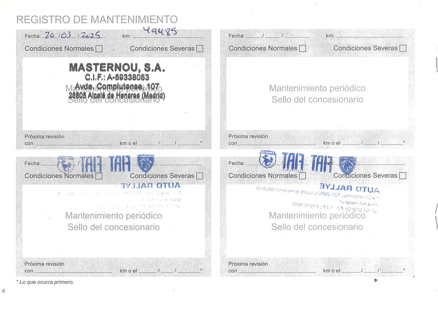 Foto del mantenimiento del Peugeot Rifter Peugeot Rifter BlueHDi 130 Allure Pack Standard (130 CV)