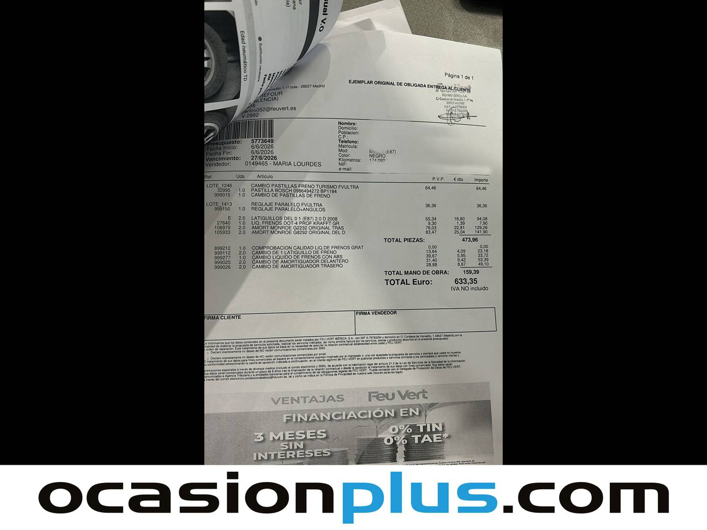 Foto del mantenimiento del BMW Serie 1 BMW Serie 1 118d (143 CV)
