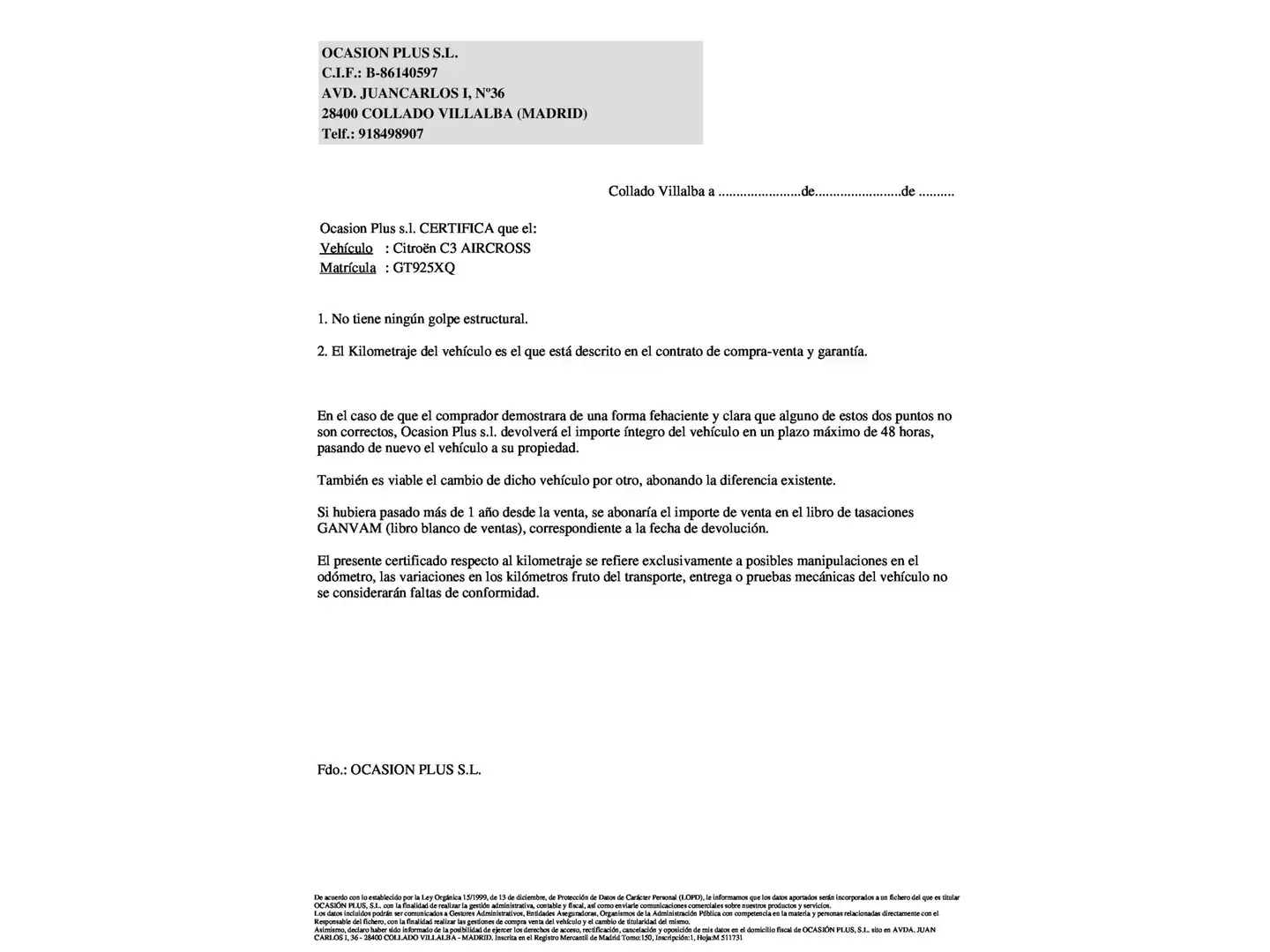 Certificado