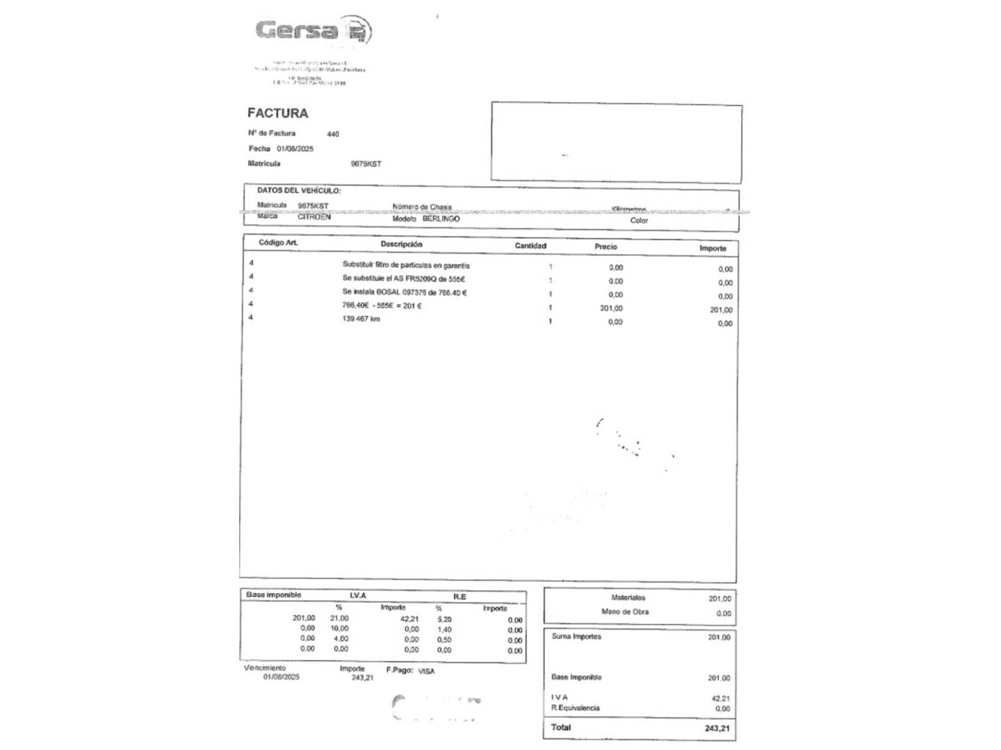 Foto del mantenimiento del Citroën Berlingo Citroen Berlingo Furgon BlueHDi 75 Talla M Control (76 CV)