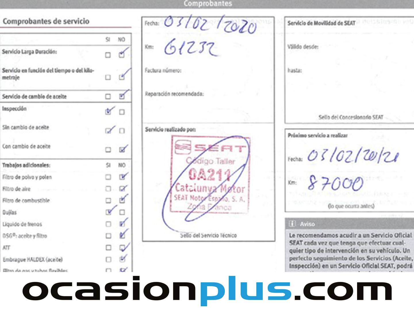 Foto del mantenimiento del Seat León Seat León 1.4 TSI ACT S&S FR  (150 CV)